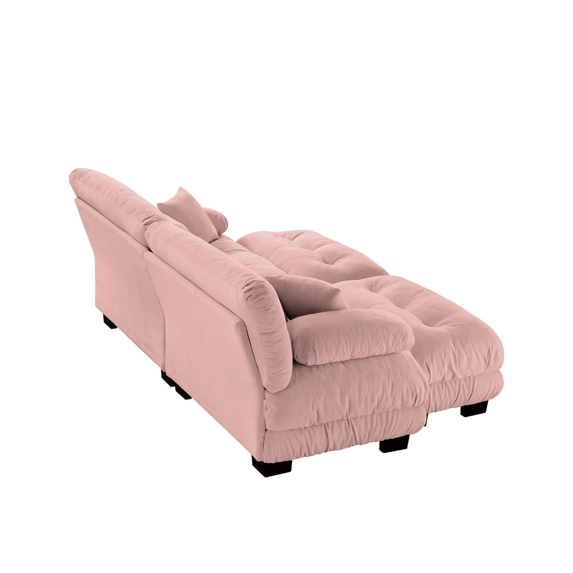 Pink Chenille Loveseat Cloud Sofa