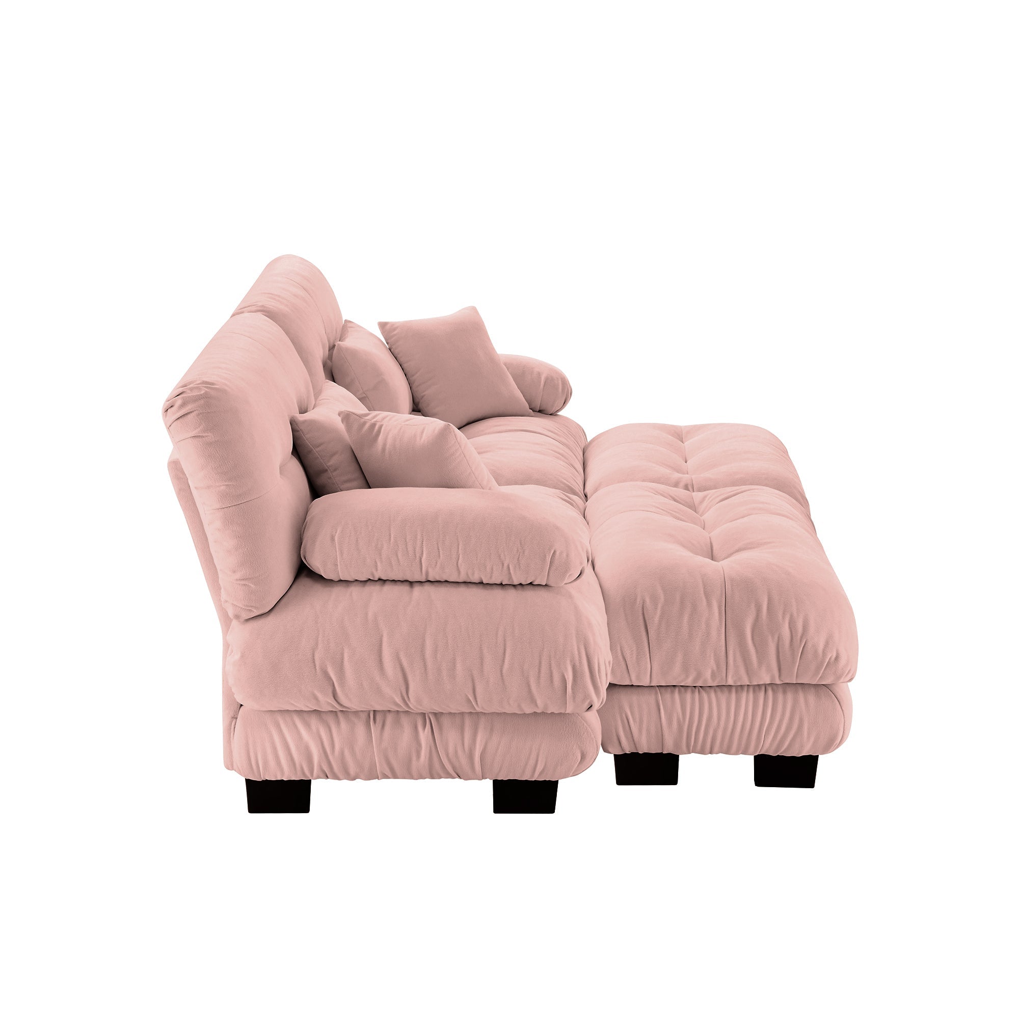 Pink Chenille Loveseat Cloud Sofa