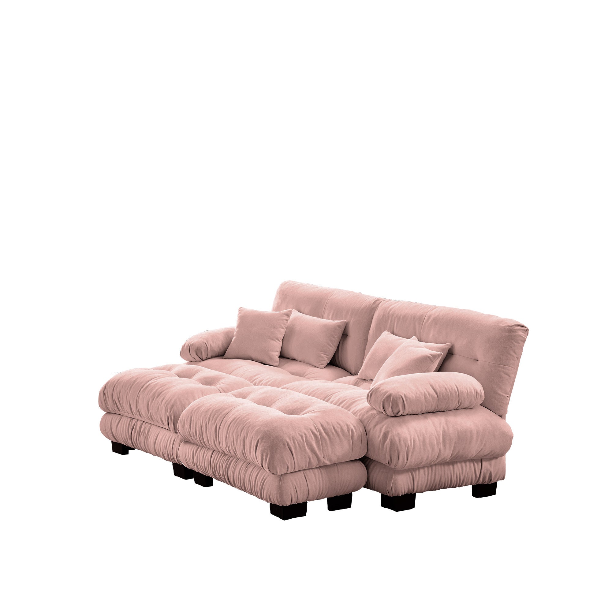 Pink Chenille Loveseat Cloud Sofa