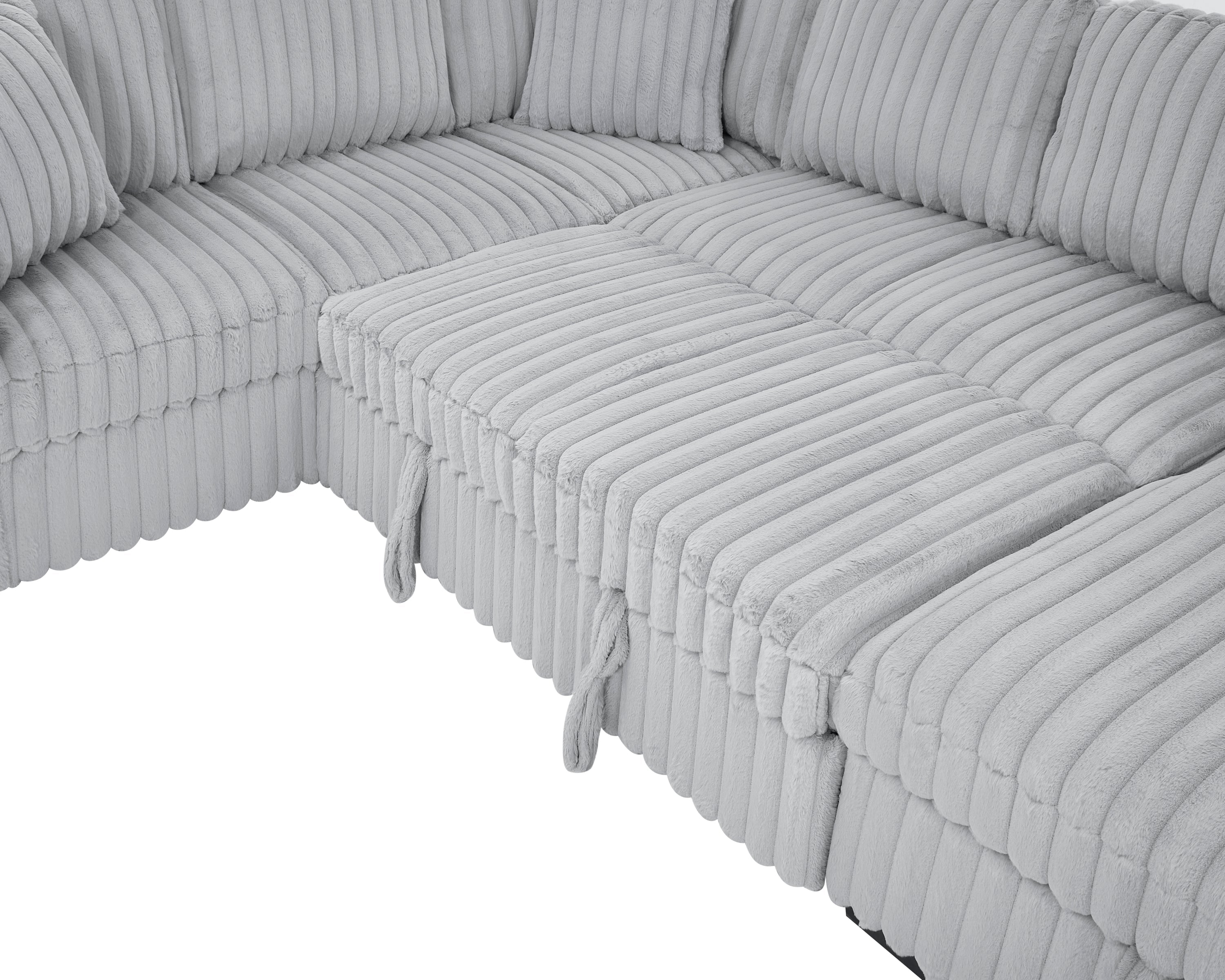 Premium Oversized U-Shape Sleeper Sectional Sofa