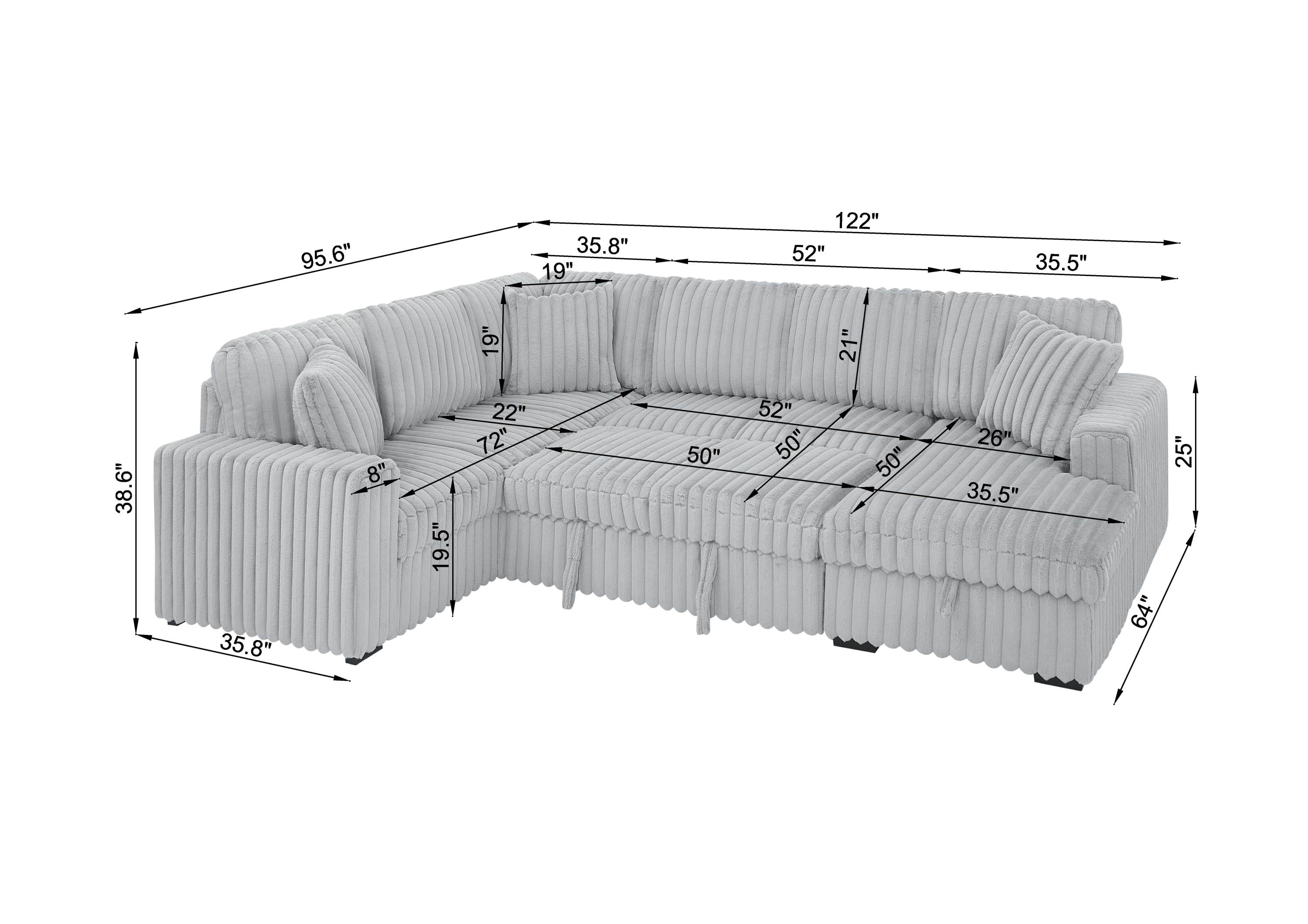 Premium Oversized U-Shape Sleeper Sectional Sofa