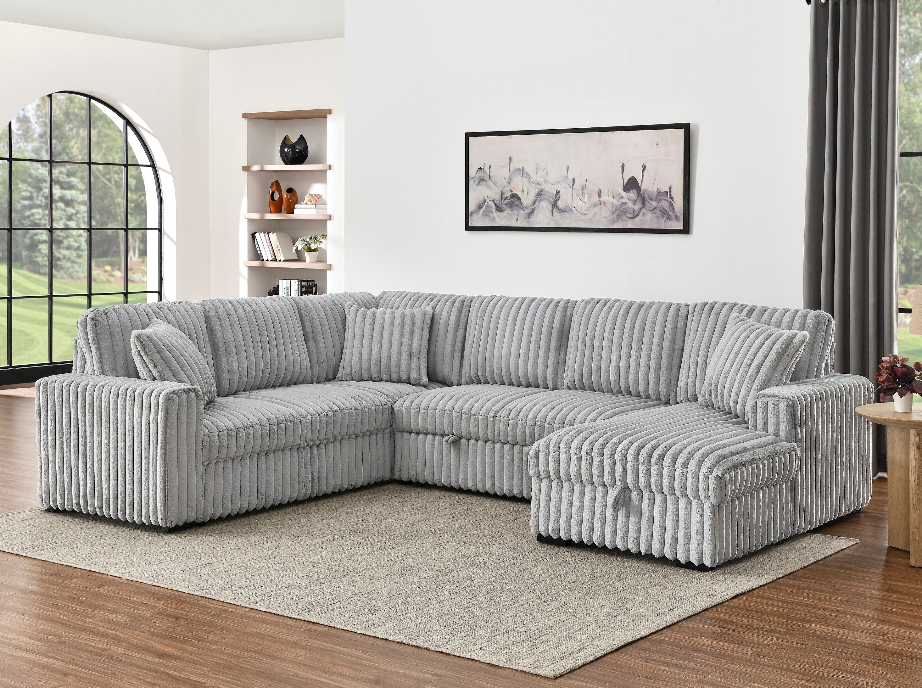 Premium Oversized U-Shape Sleeper Sectional Sofa
