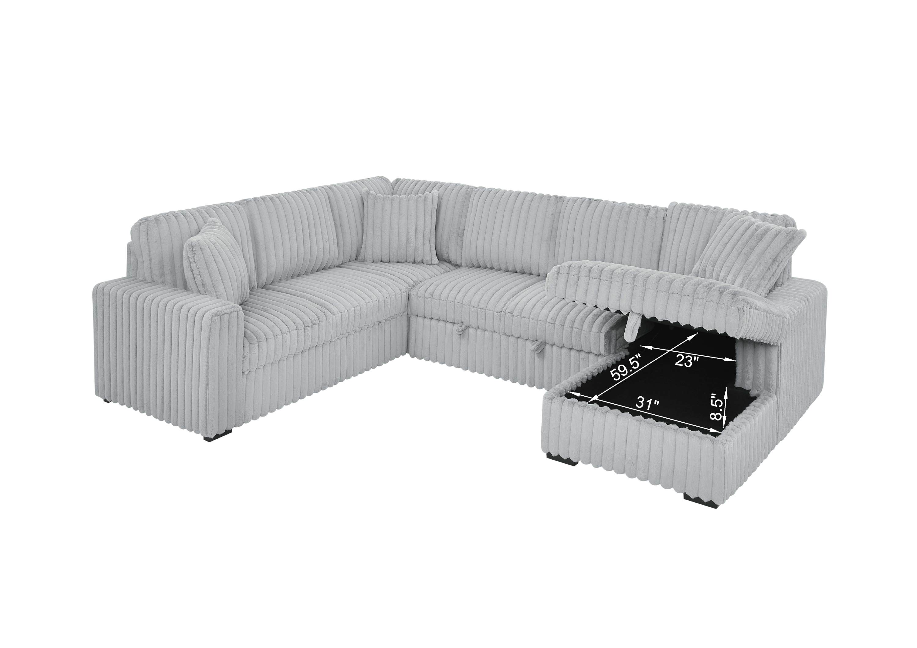 Premium Oversized U-Shape Sleeper Sectional Sofa