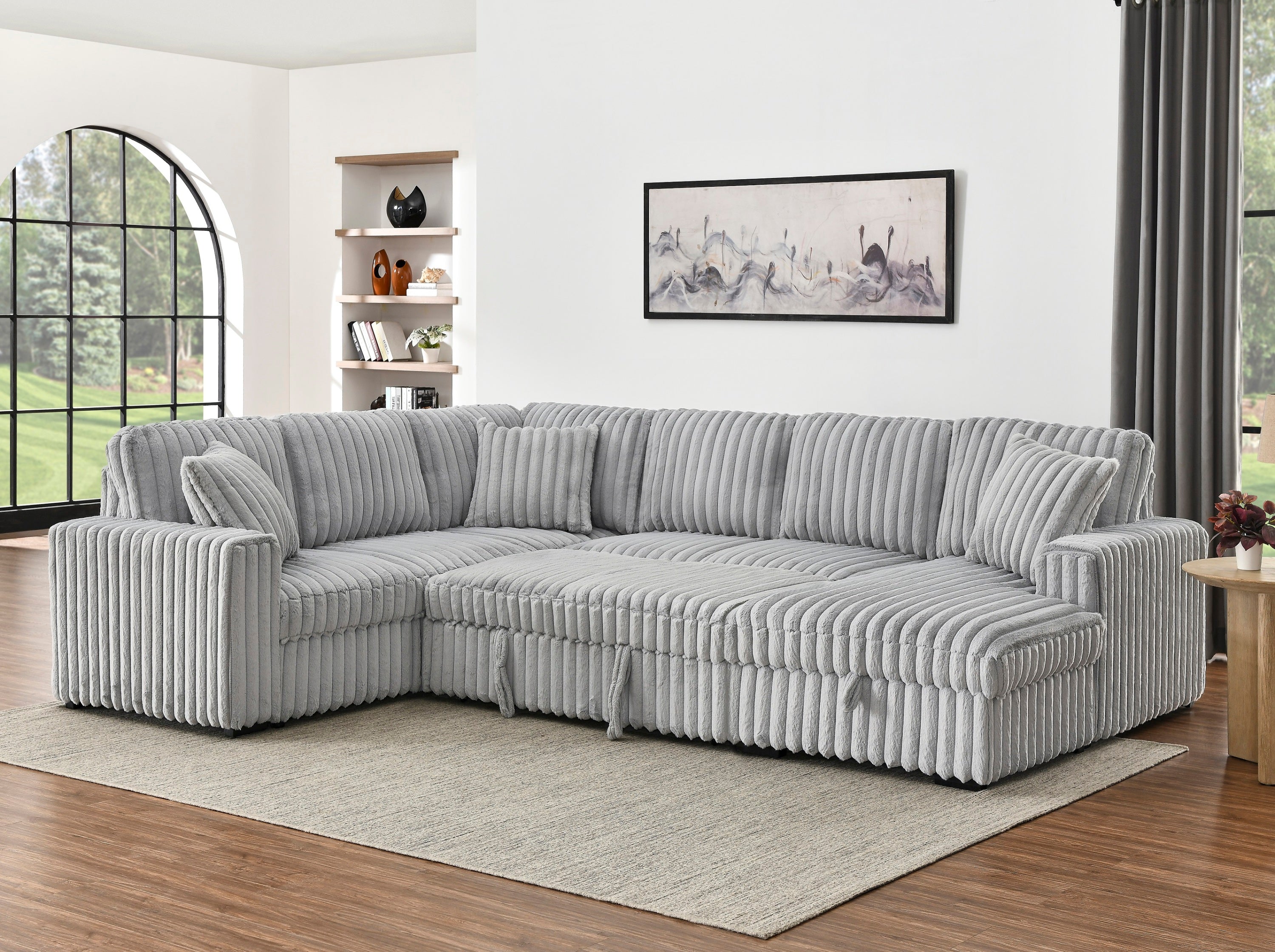 Premium Oversized U-Shape Sleeper Sectional Sofa