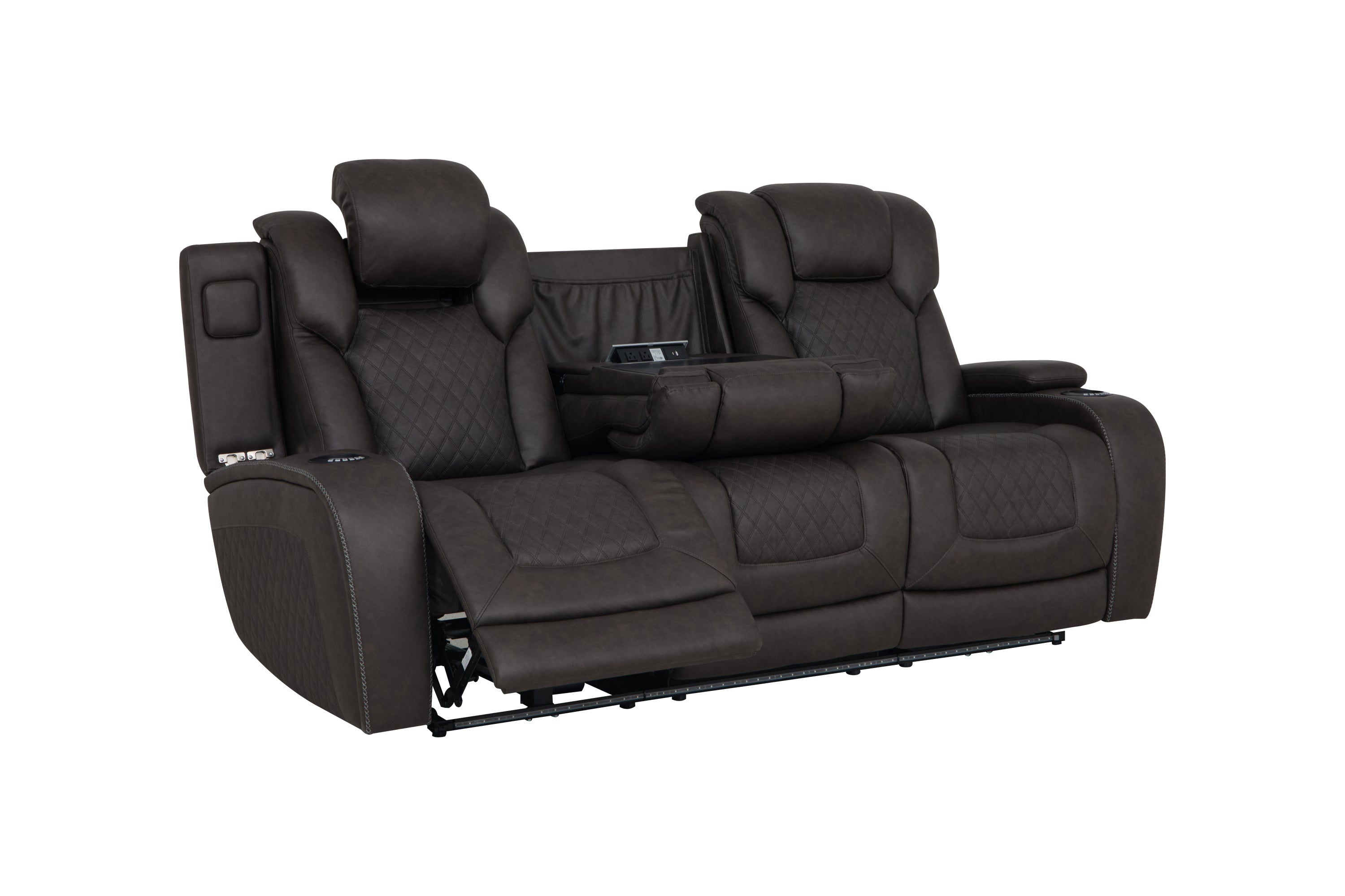 Premium Power Motion Sofa in Dark Gray Microfiber