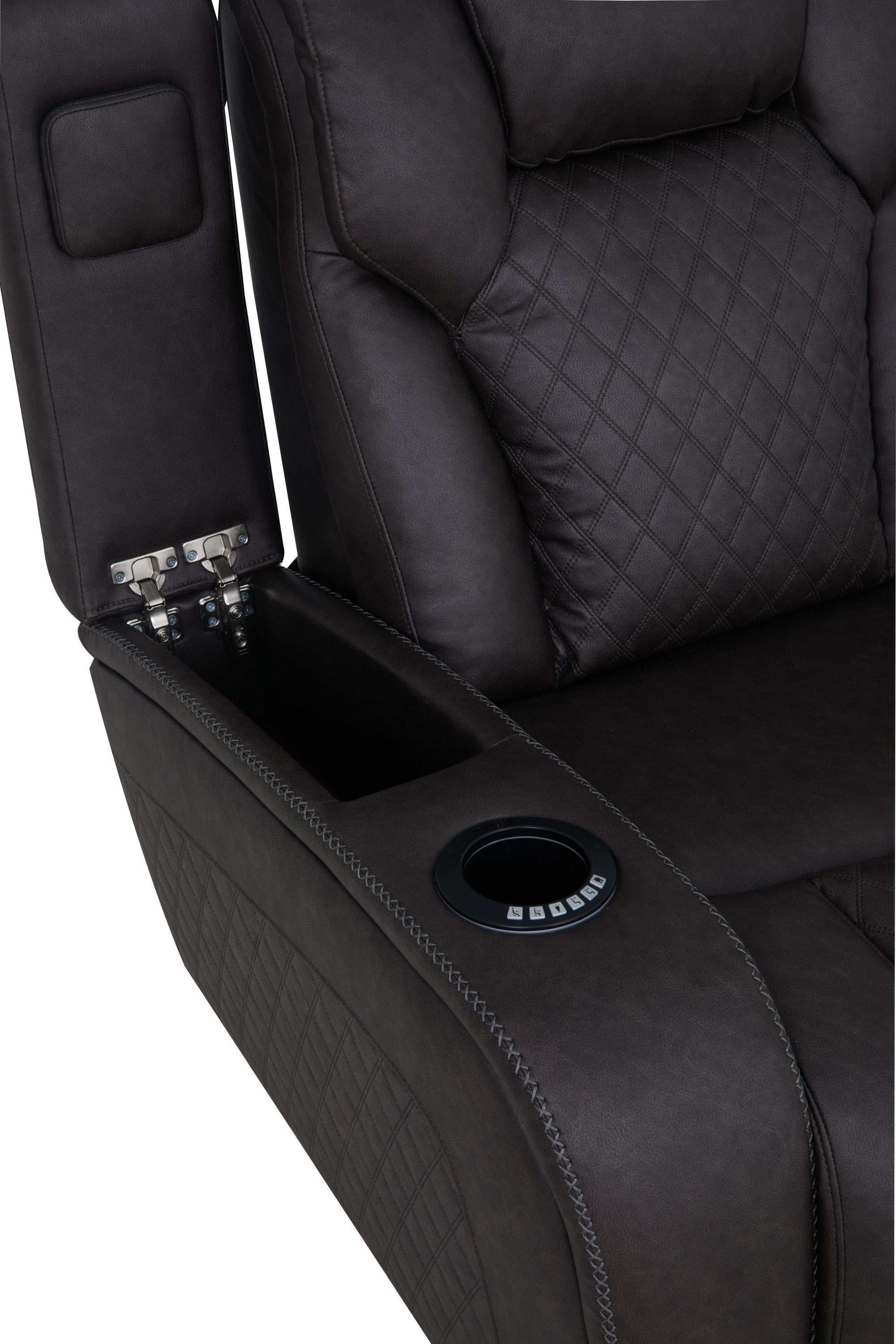 Premium Power Motion Sofa in Dark Gray Microfiber