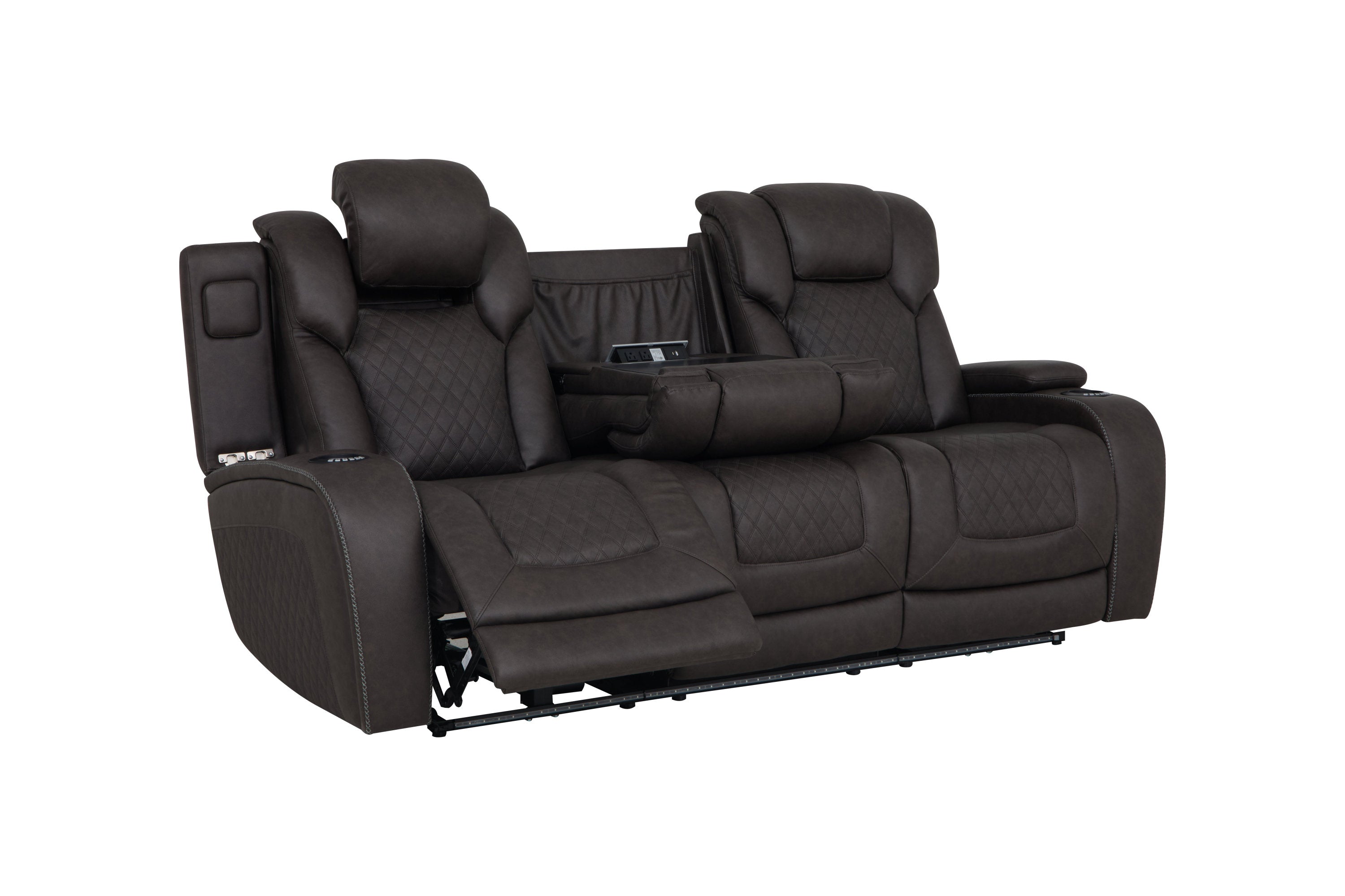 Premium Power Motion Sofa in Dark Gray Microfiber
