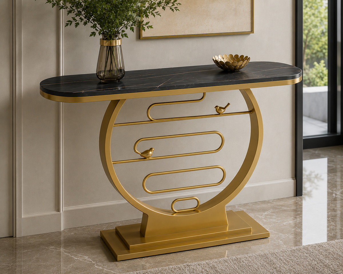 Prestige Harmony Marble & Steel Console