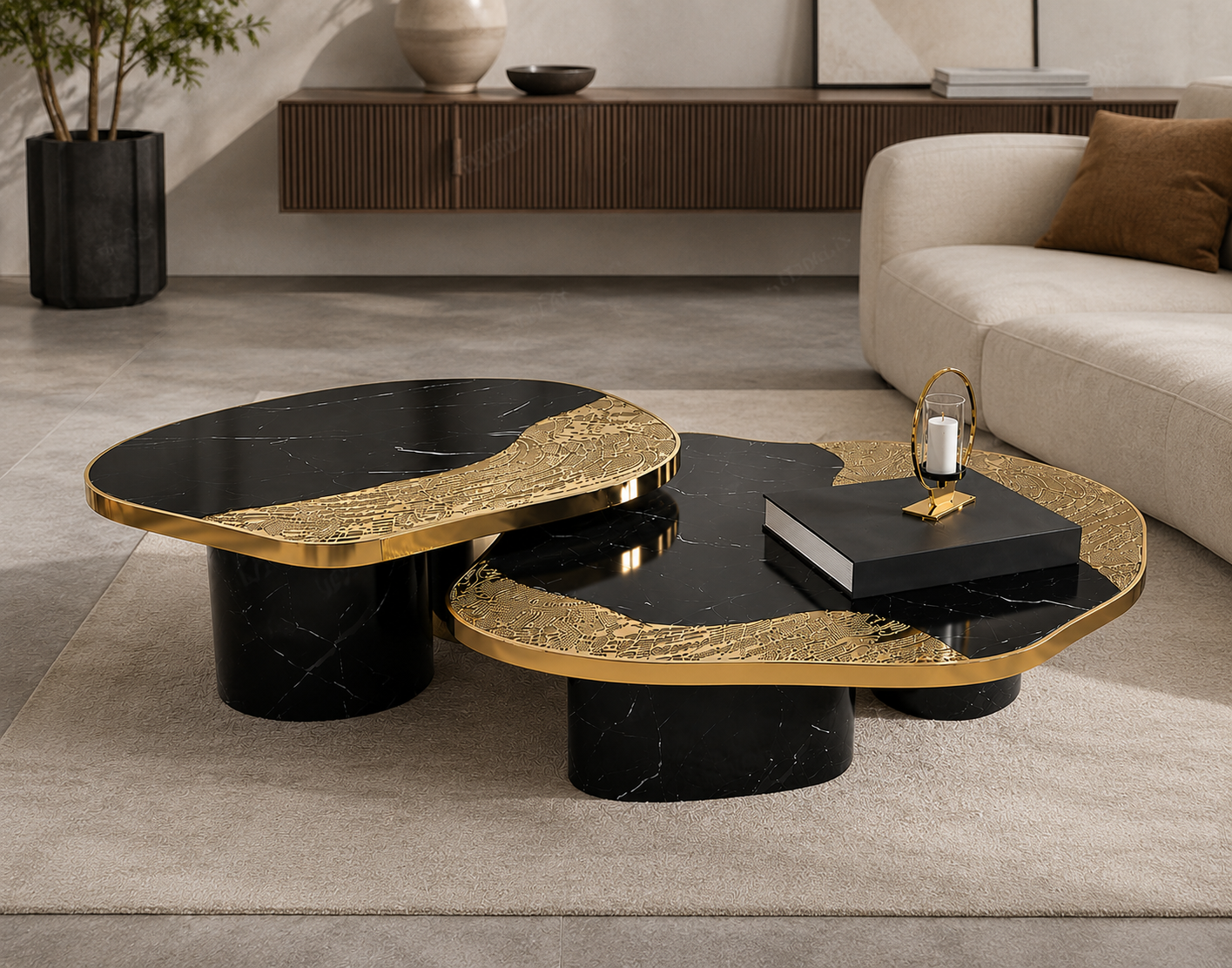Prestige Marble & Steel Coffee Table