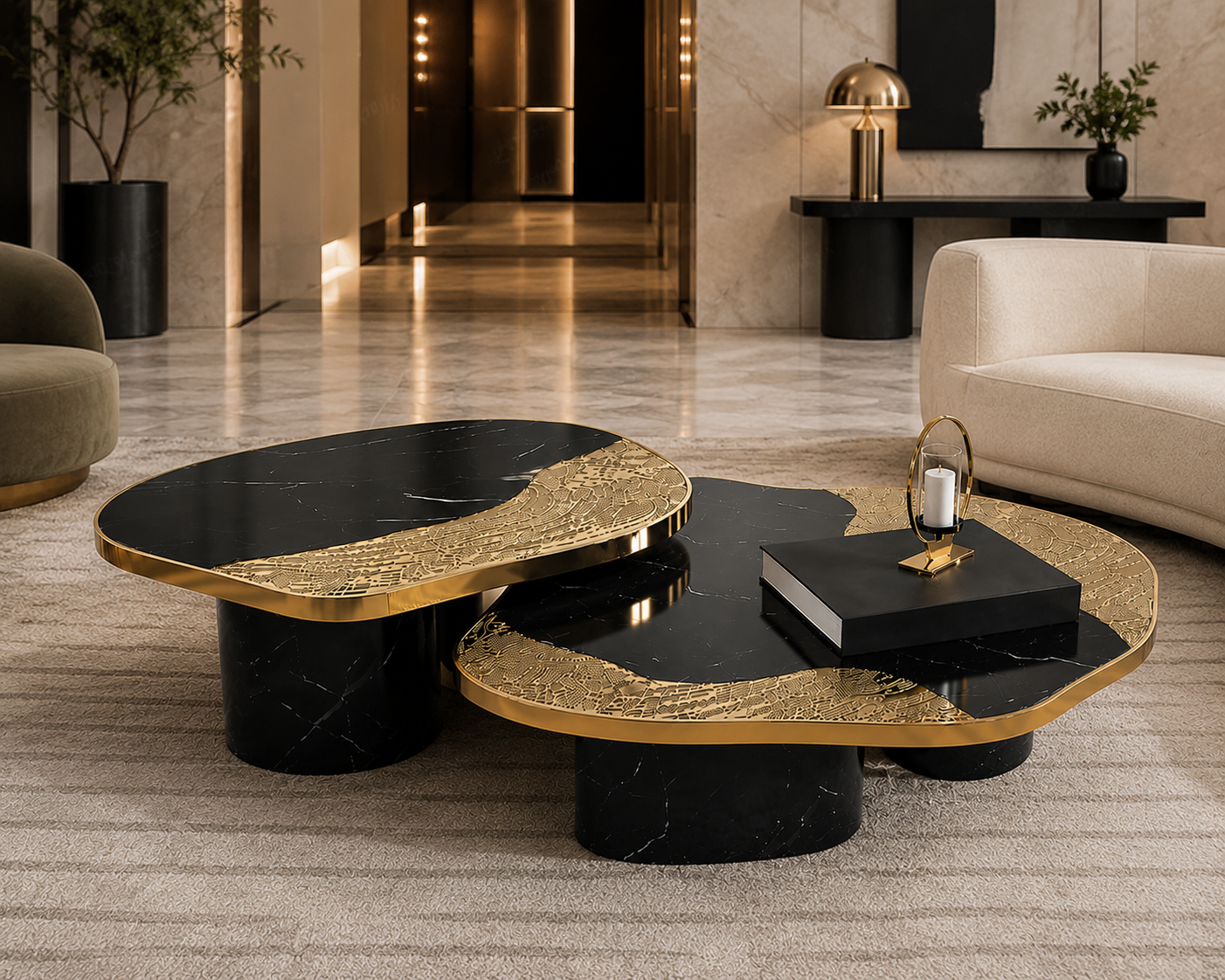 Prestige Marble & Steel Coffee Table