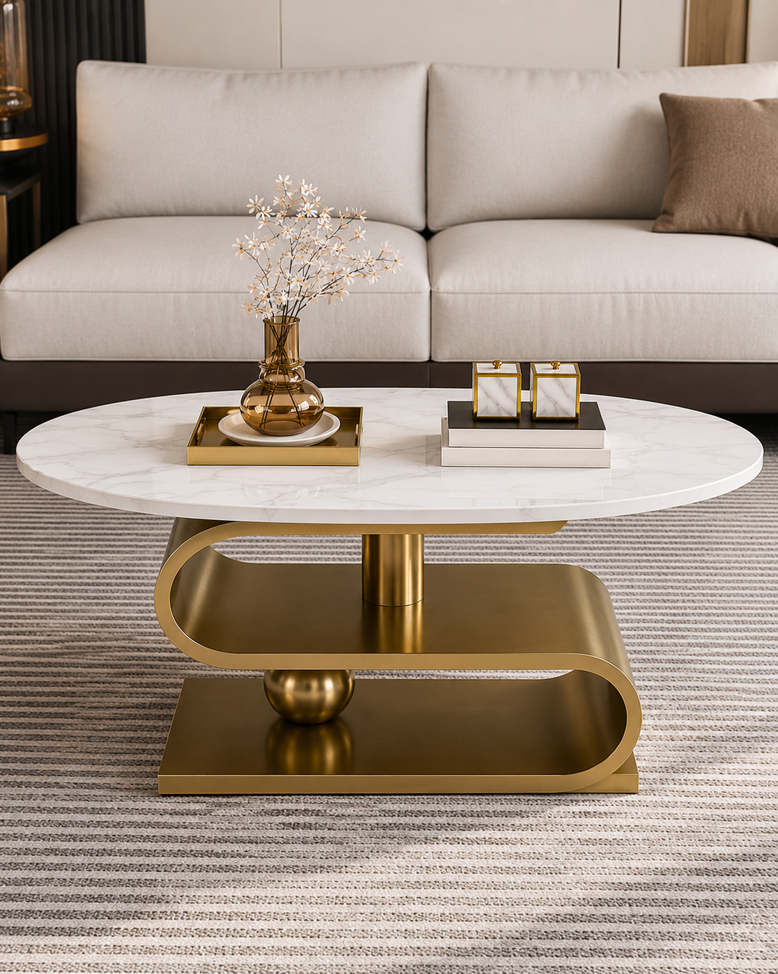 Prestige  Marble & Steel Coffee Table