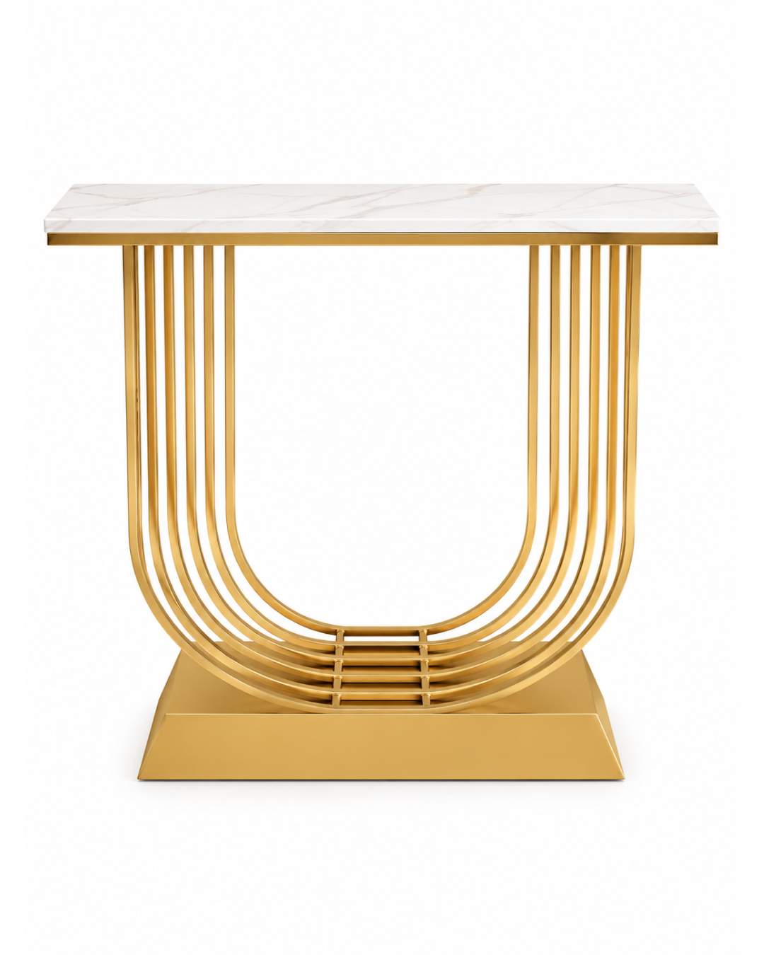 Prestige U Curve Marble & Steel Console