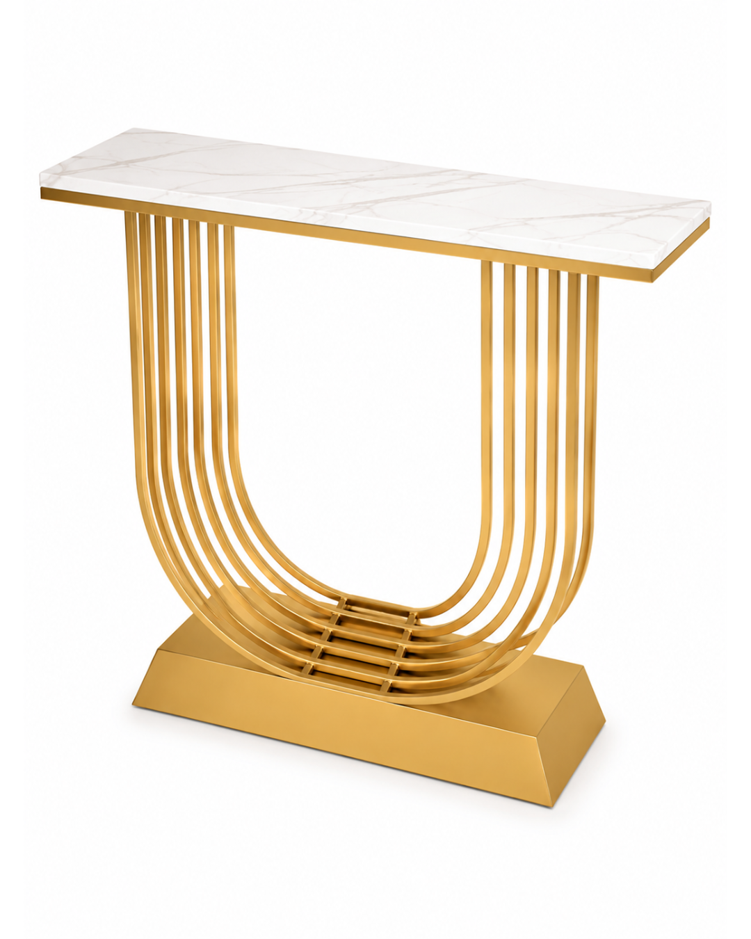 Prestige U Curve Marble & Steel Console