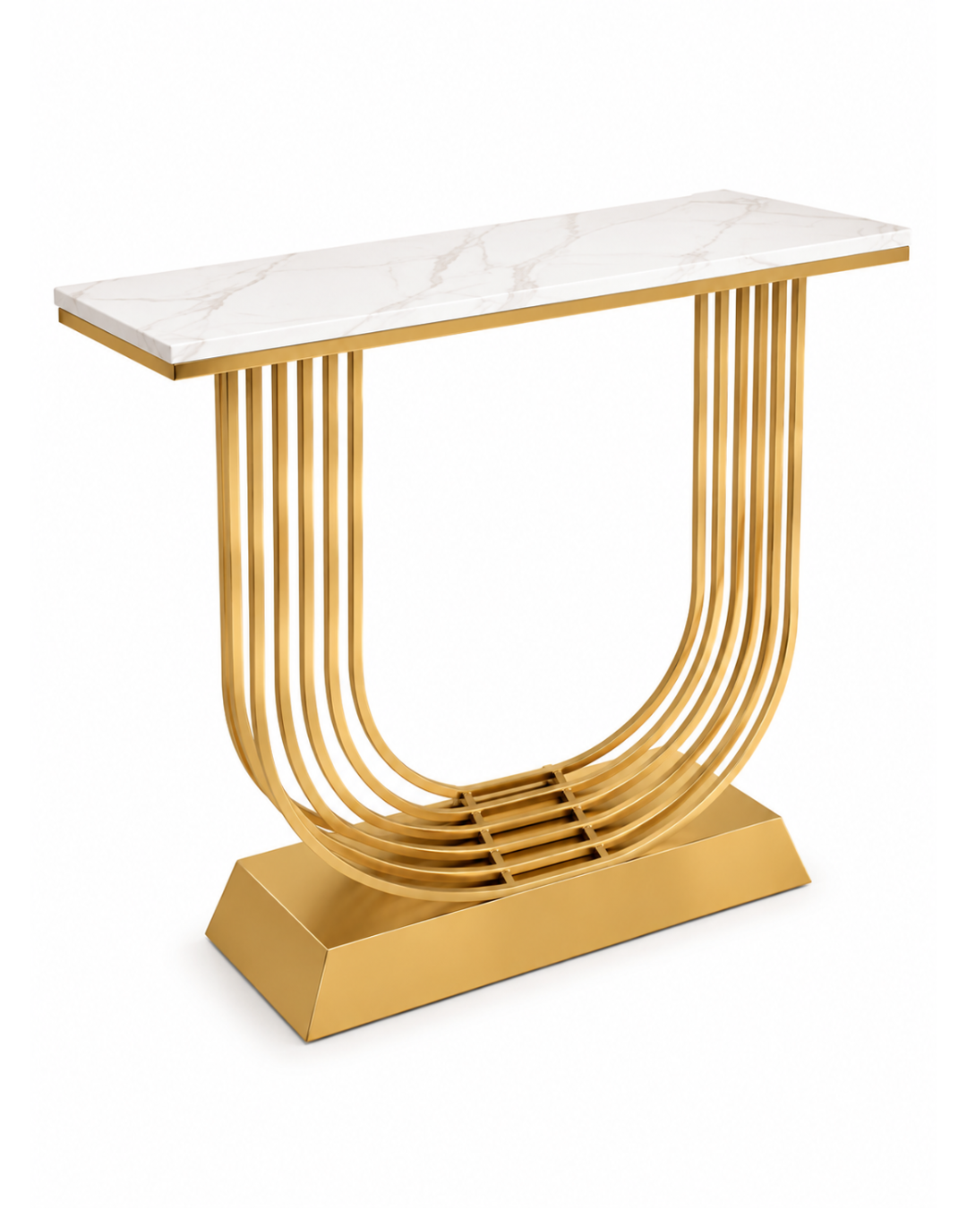 Prestige U Curve Marble & Steel Console