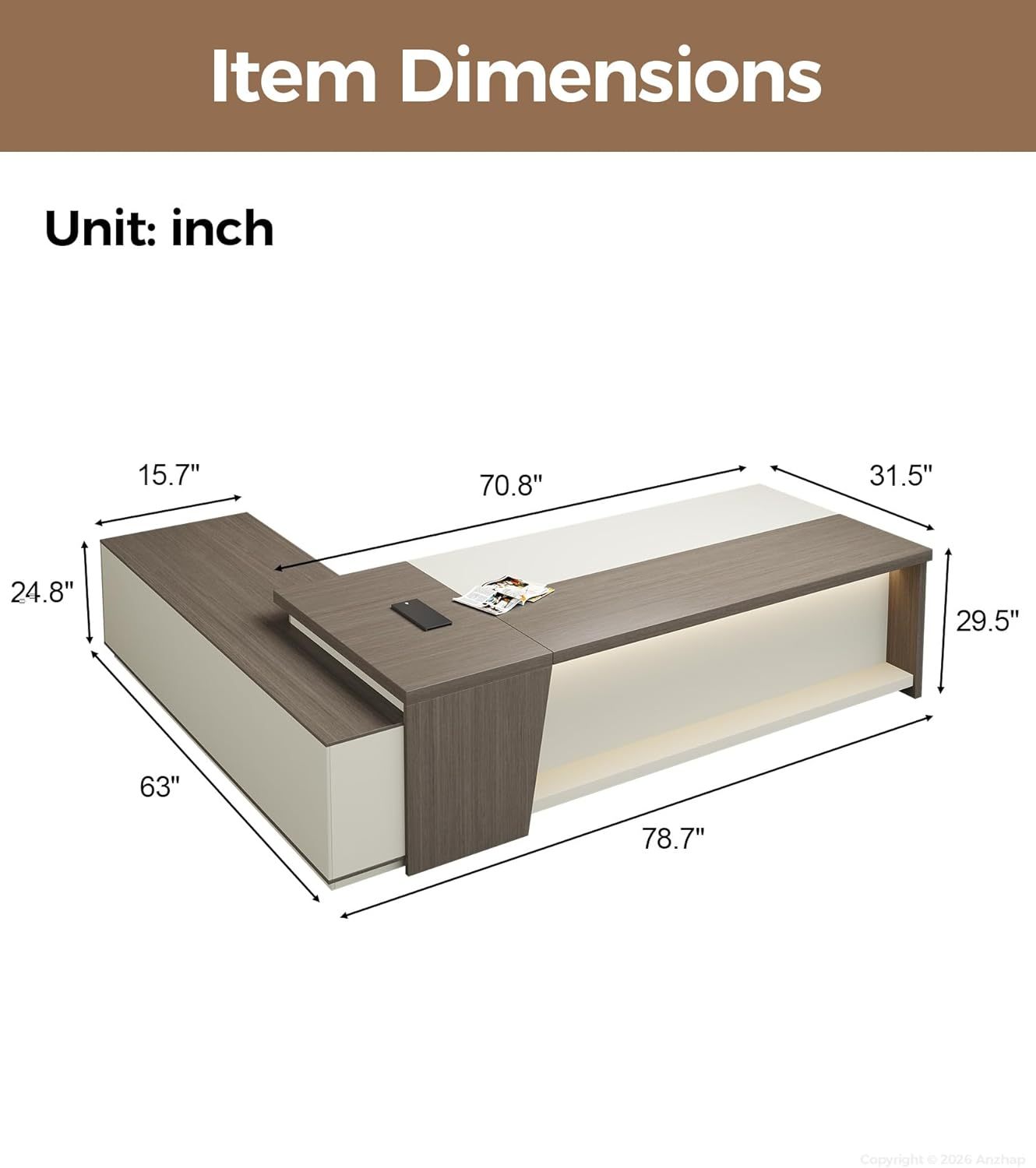 Preston L-Shaped Executive Desk