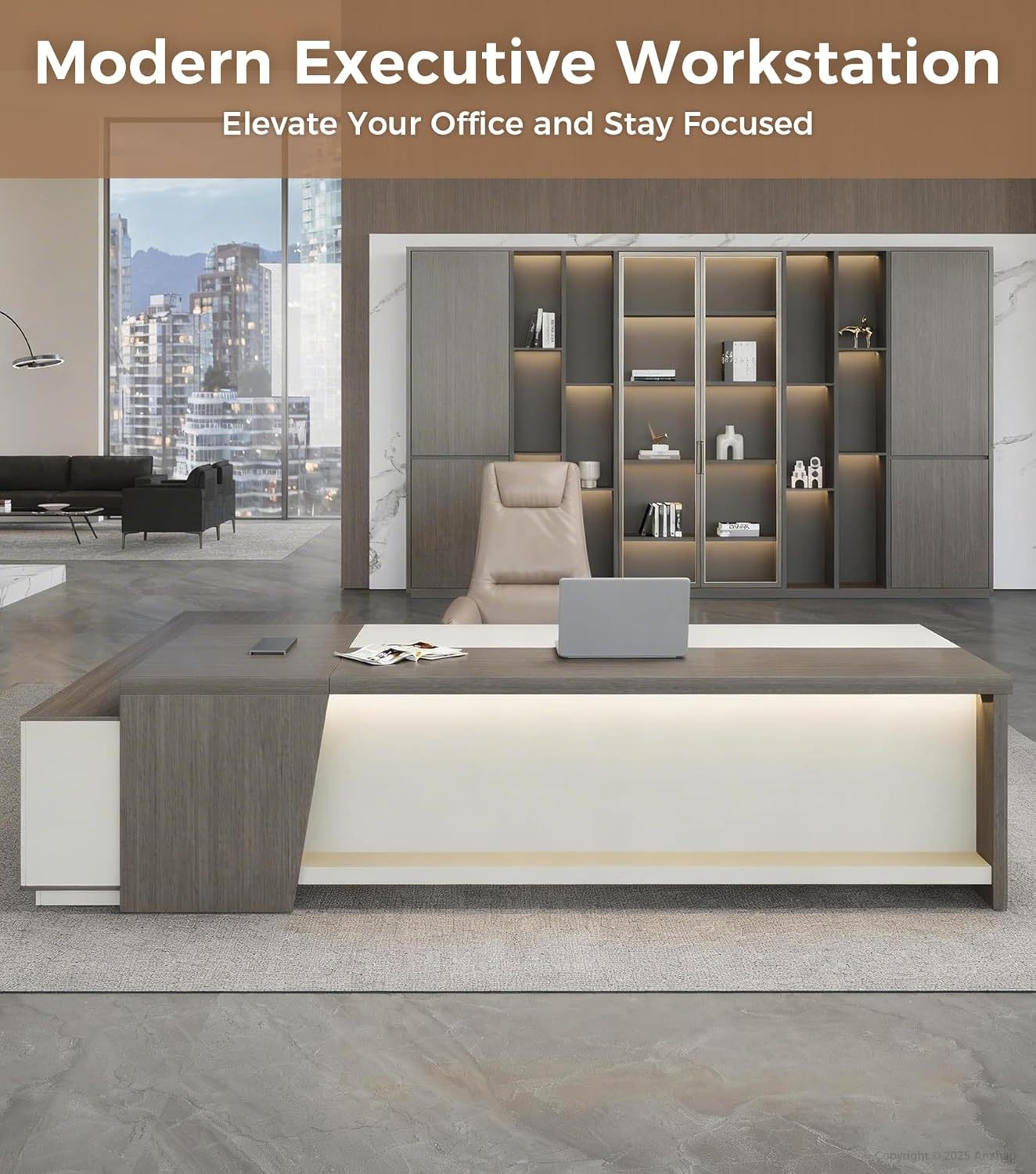 Preston L-Shaped Executive Desk
