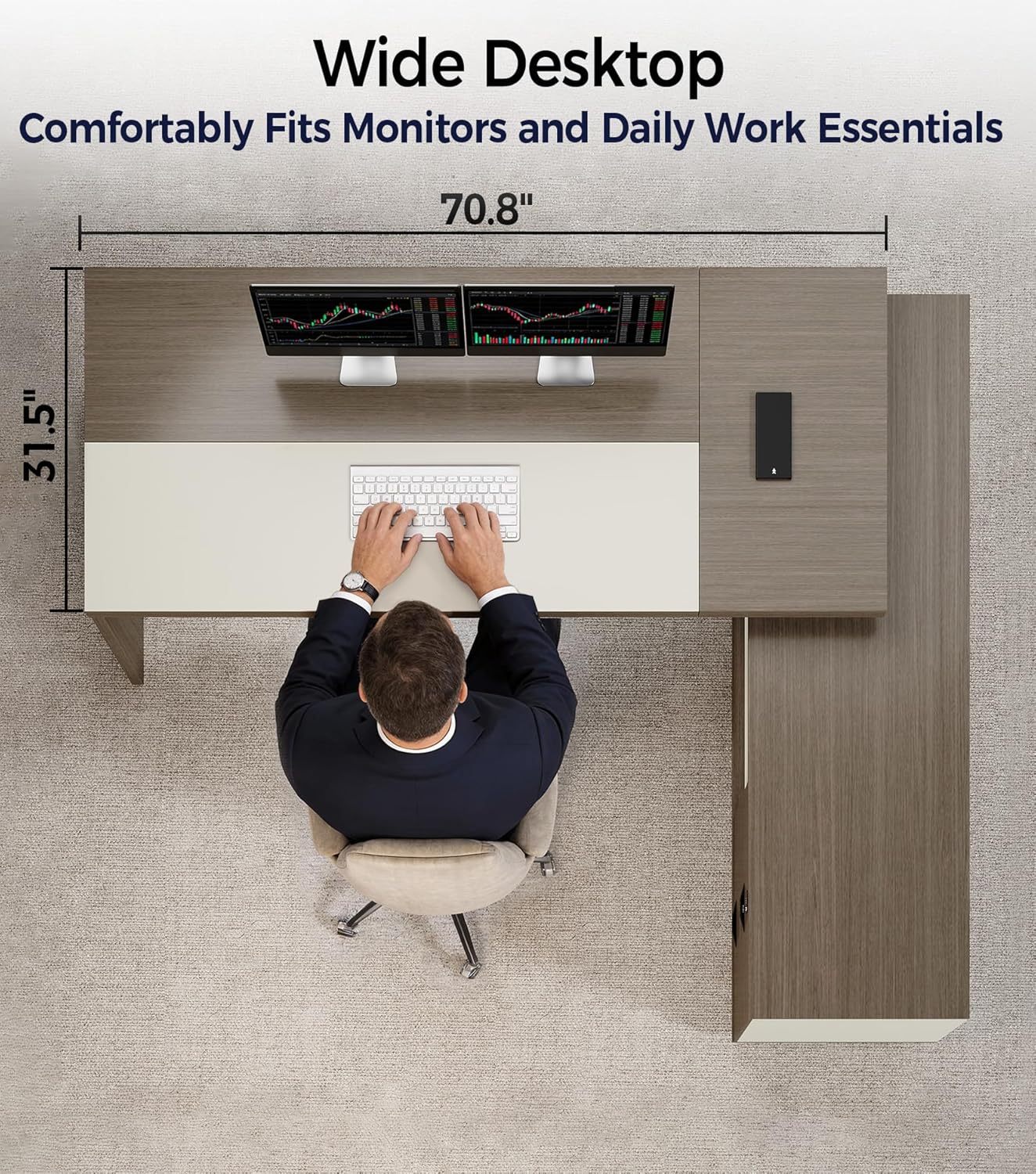 Preston L-Shaped Executive Desk