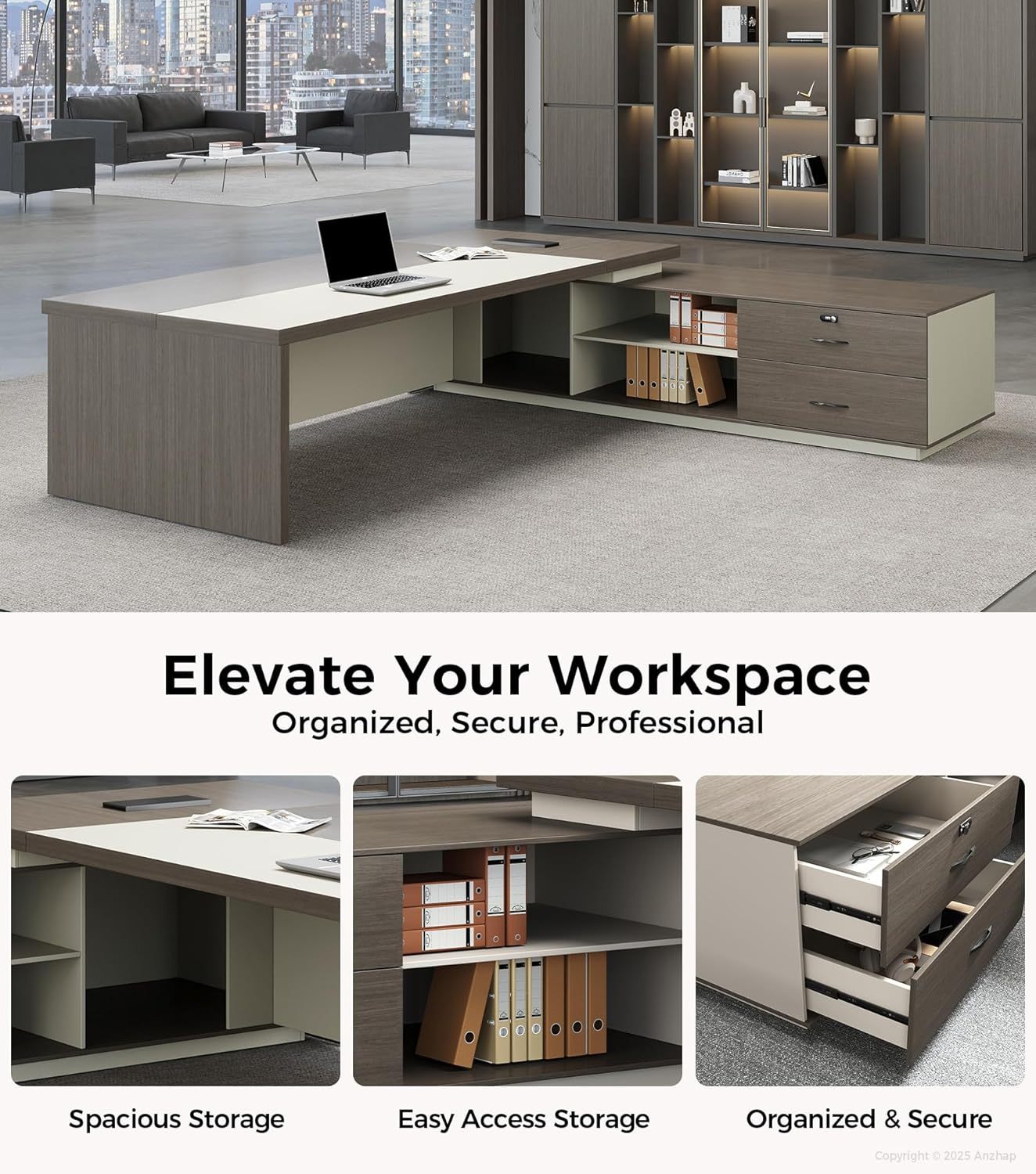 Preston L-Shaped Executive Desk