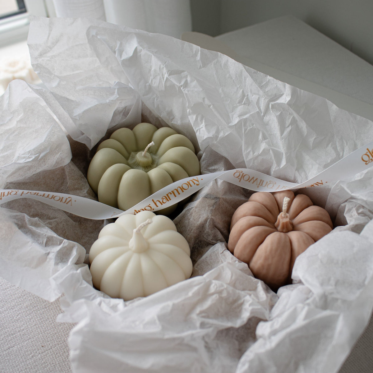 Pumpkin Candle Set in Gift Box, Autumn Pumpkin Candles