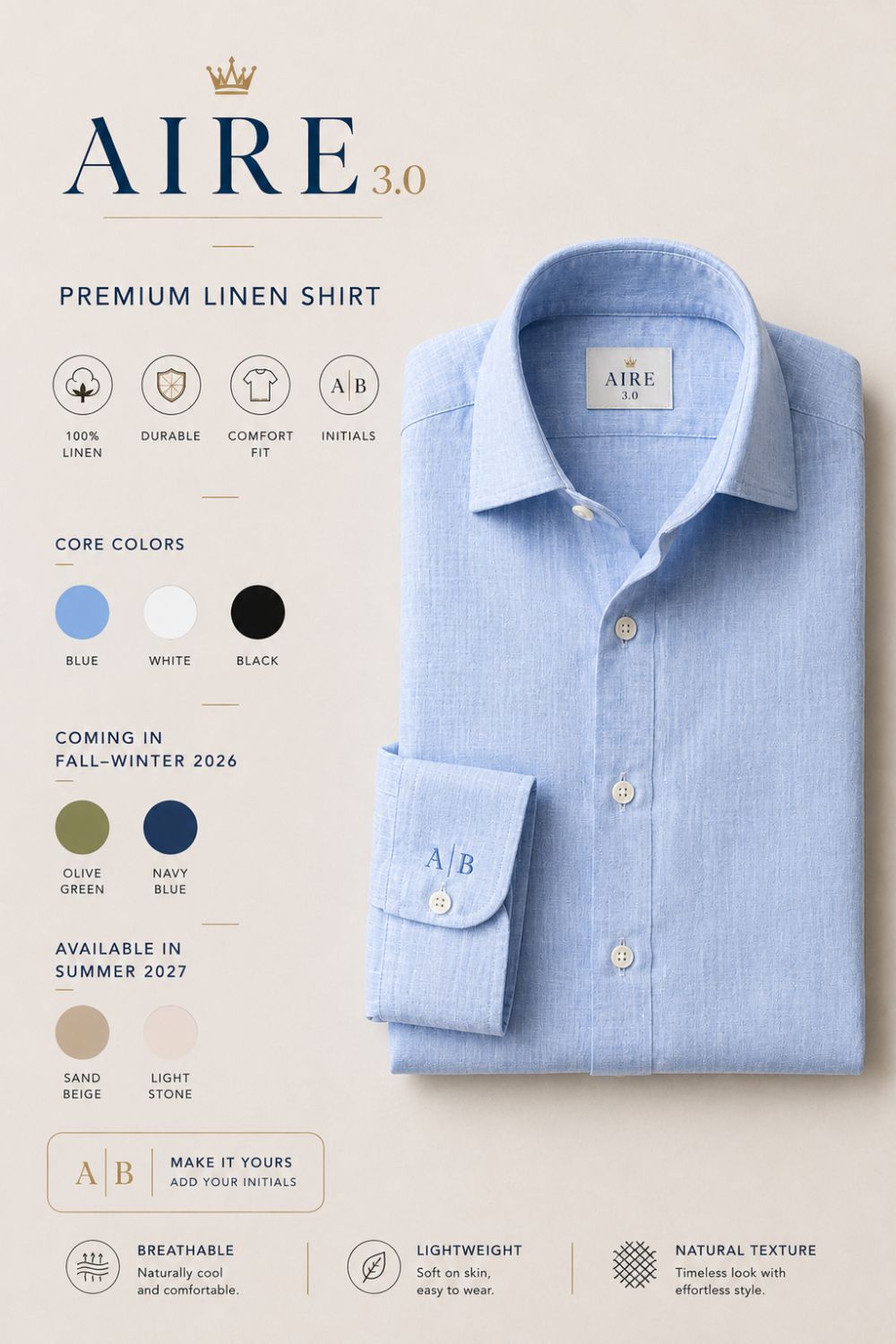 Pure Linen Comfort Fit Tailored Shirt