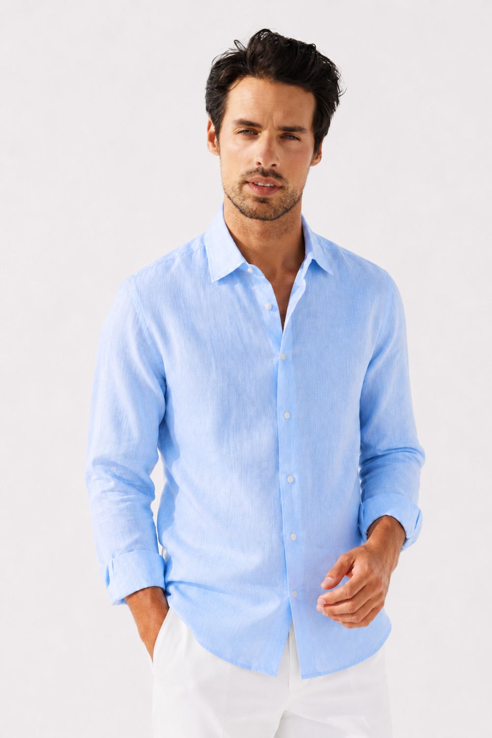 Pure Linen Comfort Fit Tailored Shirt