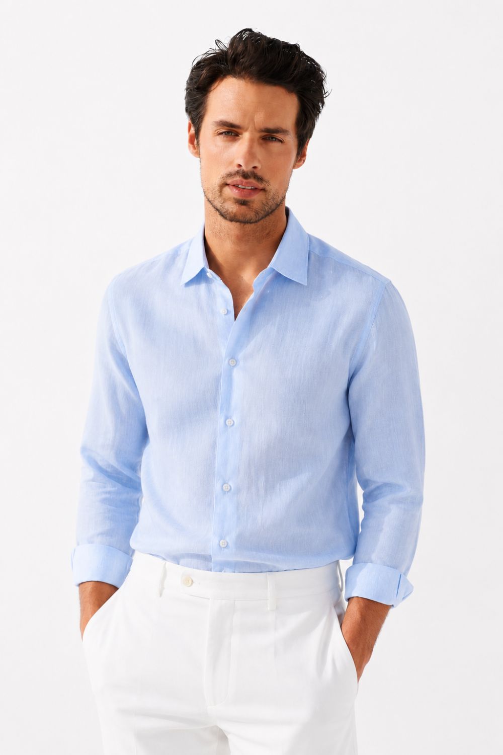 Pure Linen Comfort Fit Tailored Shirt