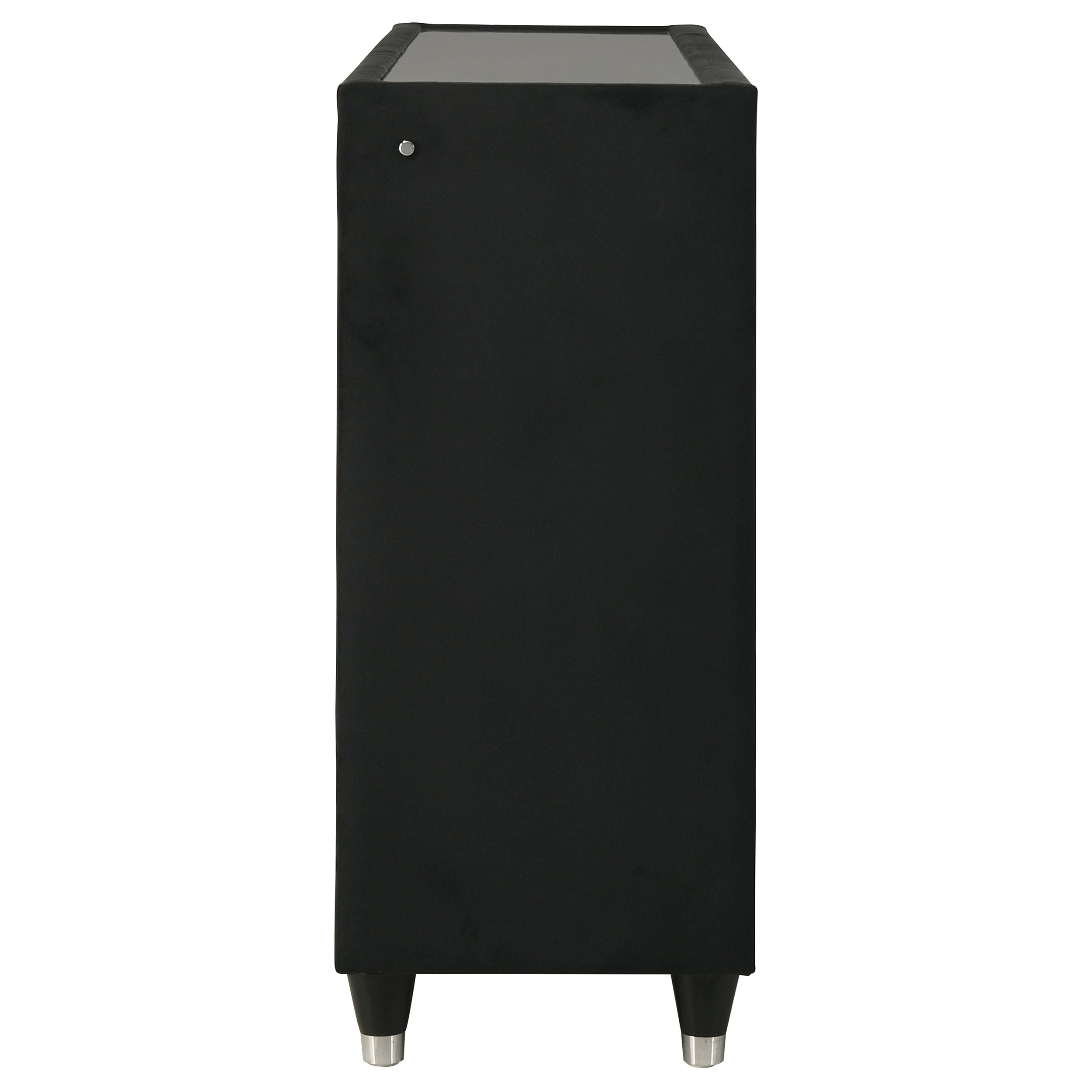 Ravenne 8-drawer Velvet Upholstered LED Dresser Cabinet Black
