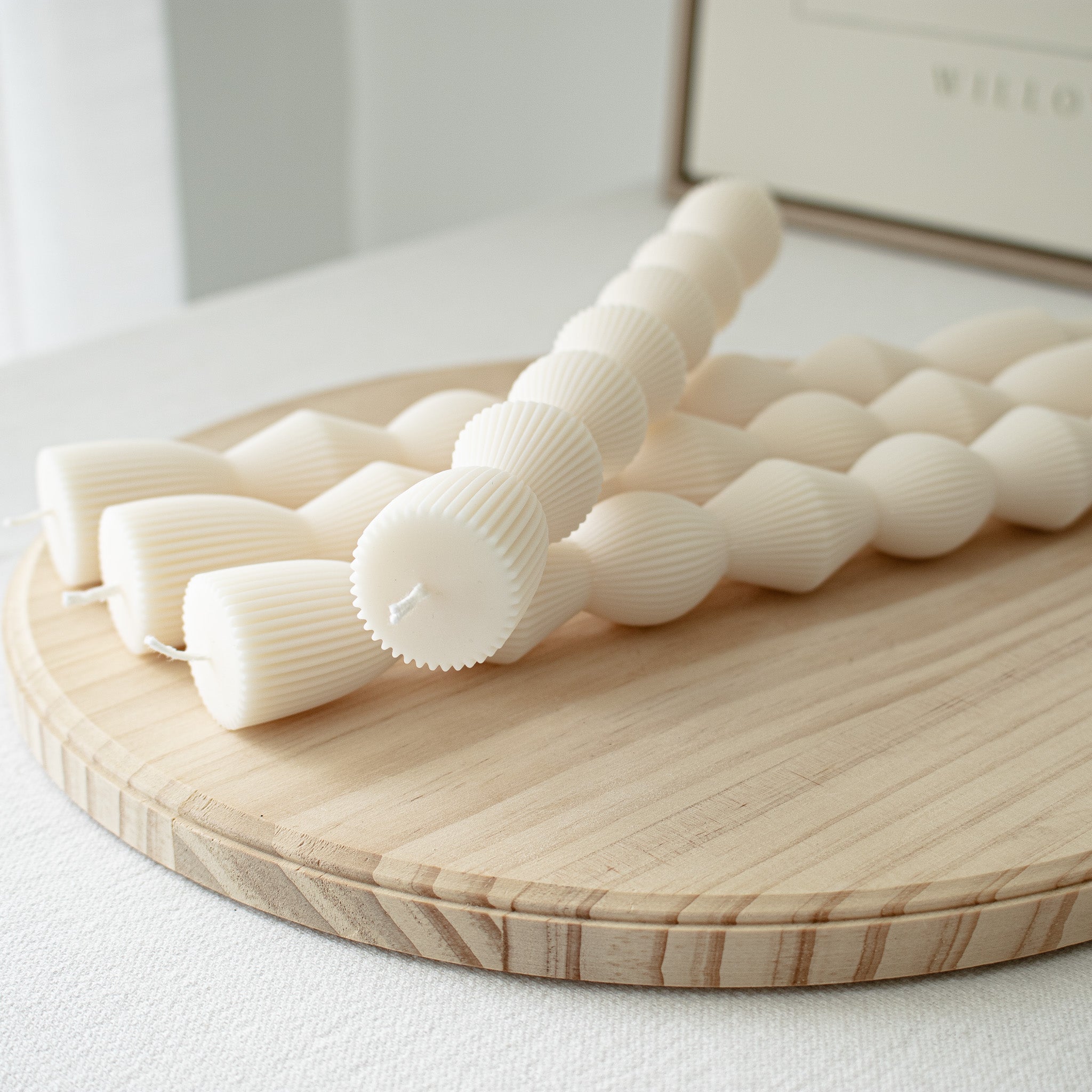 Ribbed Hourglass Taper Candles