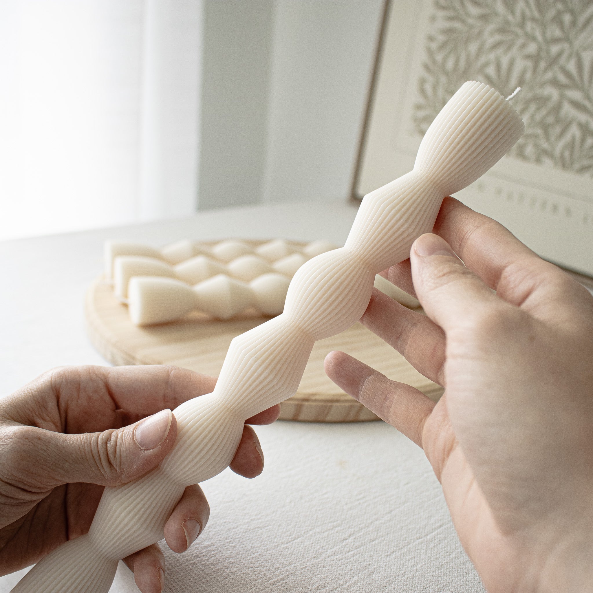 Ribbed Hourglass Taper Candles