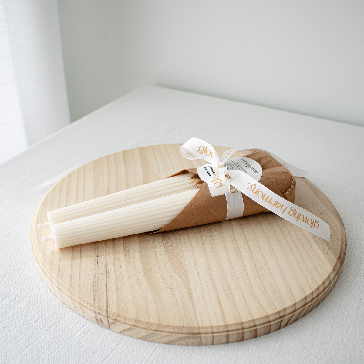 Ribbed Tower Candles- Set of two