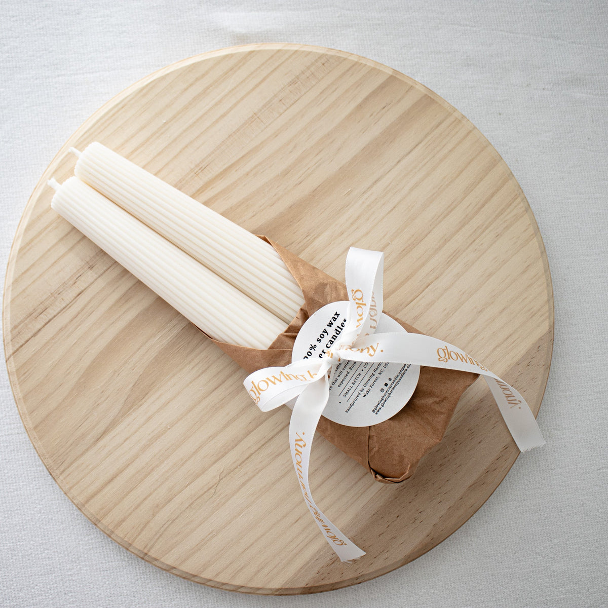 Ribbed Tower Candles- Set of two