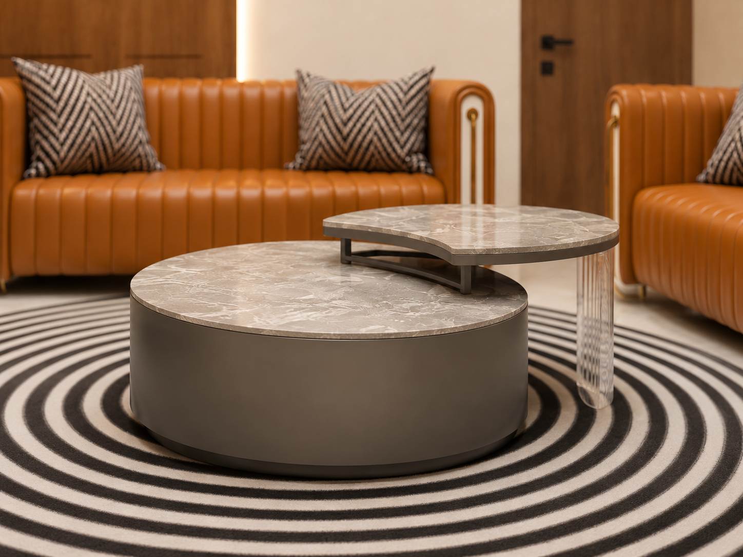 Round Marble Accent Table