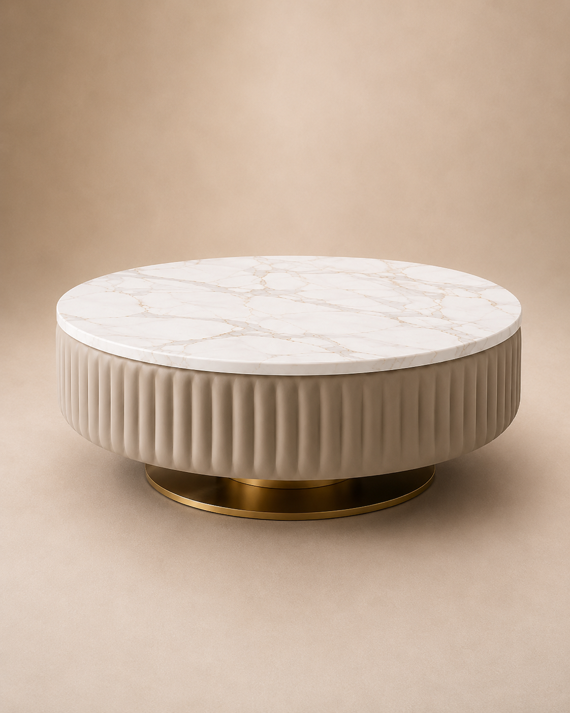 Round Marble & Steel Coffee Table