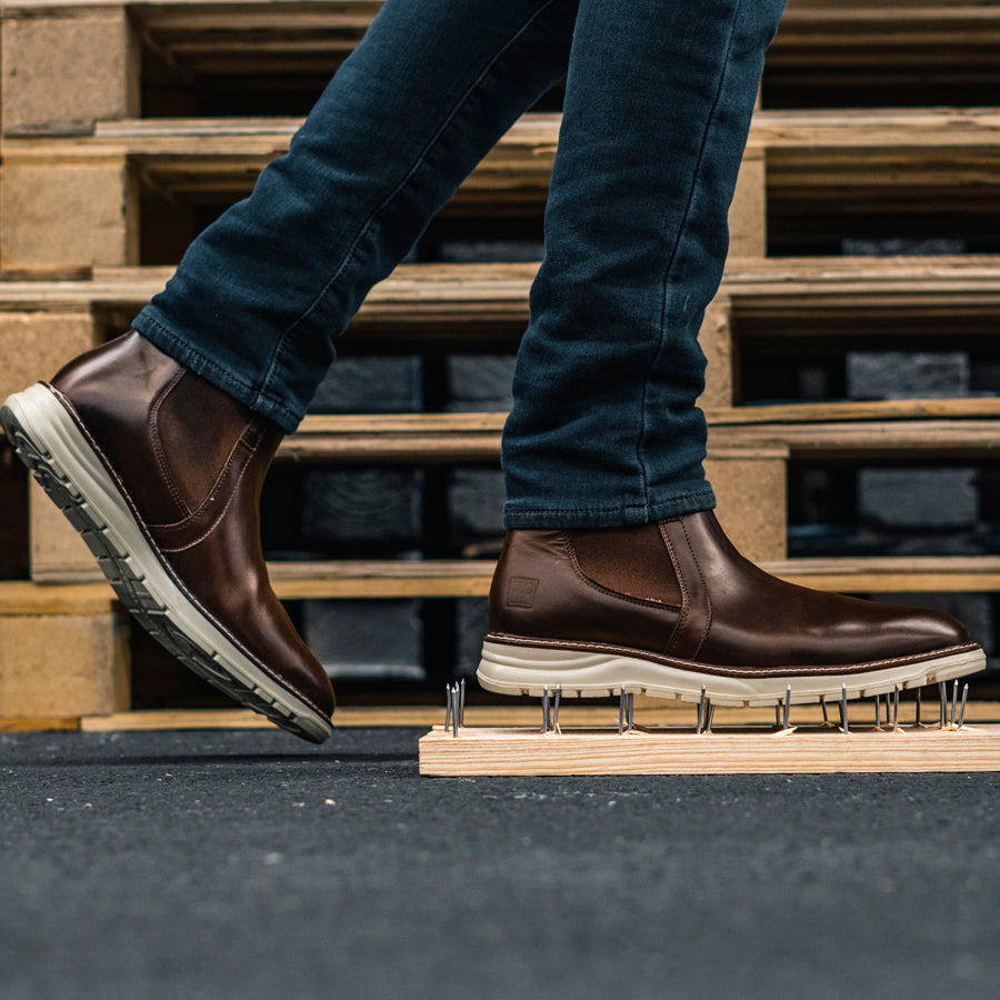 STEEL TOE CHELSEA WORK BOOT BECKS BROWN