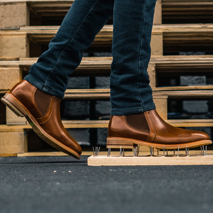 STEEL TOE CHELSEA WORK BOOT WALLACE AMBER