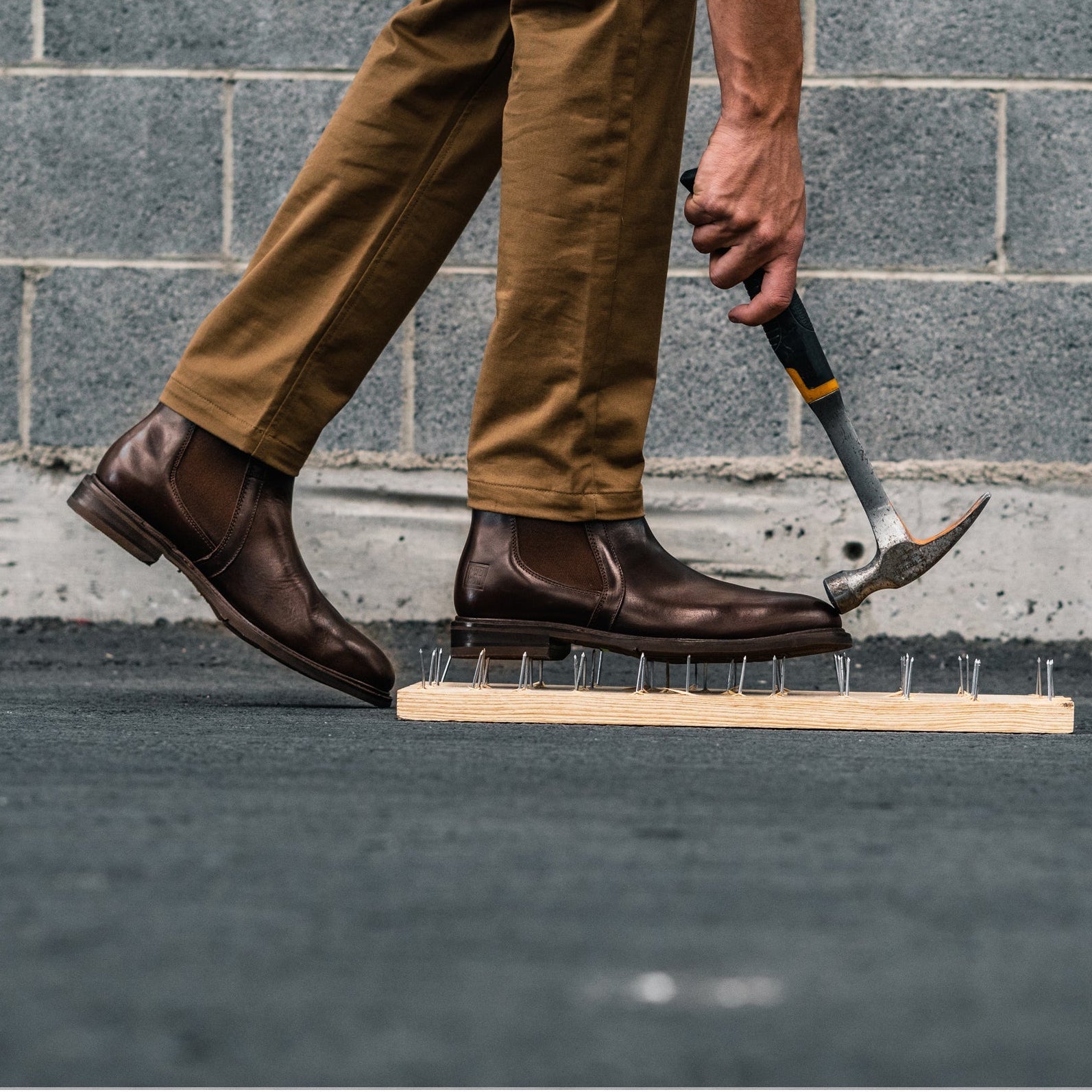 STEEL TOE CHELSEA WORK BOOT WALLACE BROWN