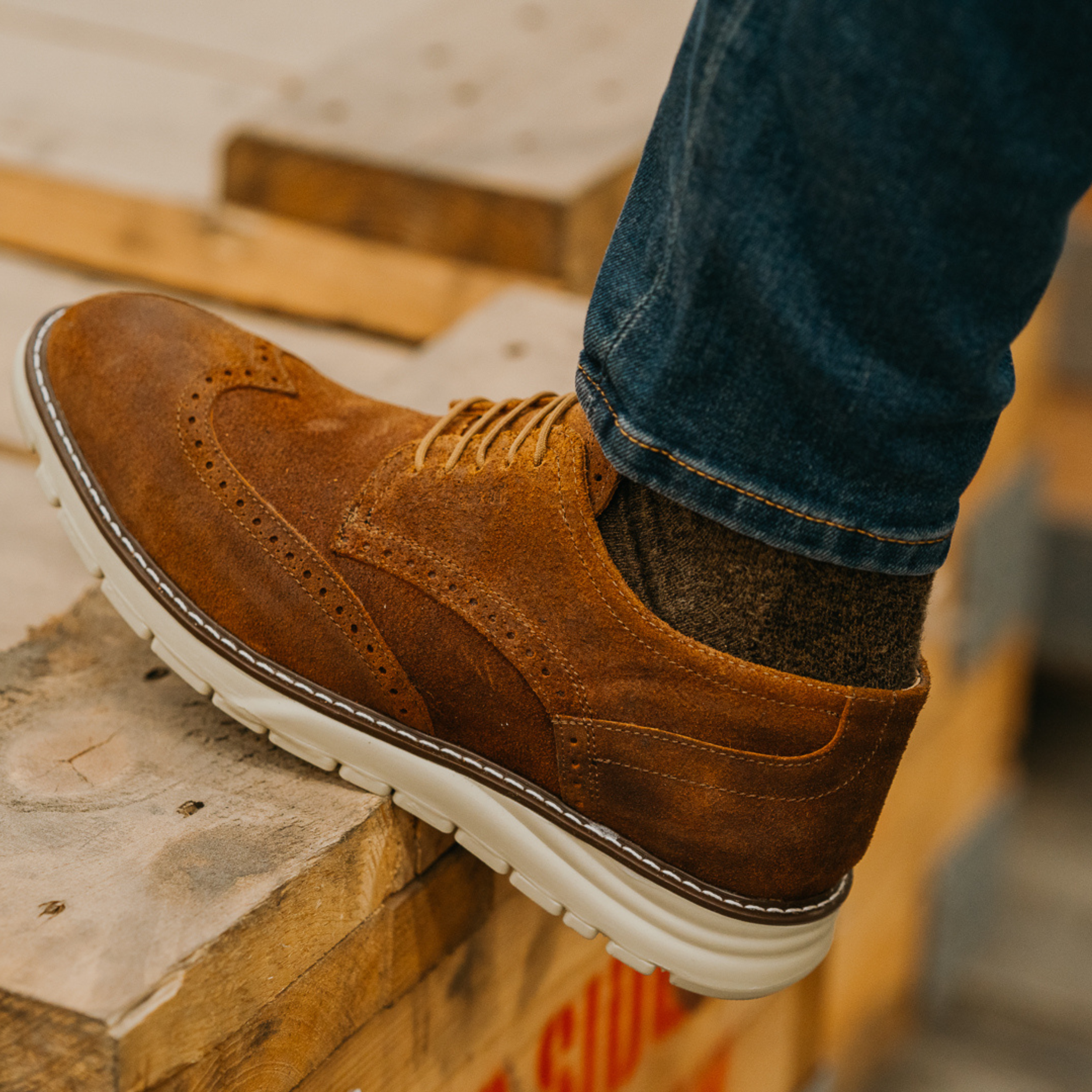 STEEL TOE  DERBY WORK SHOE MASTER GINGER