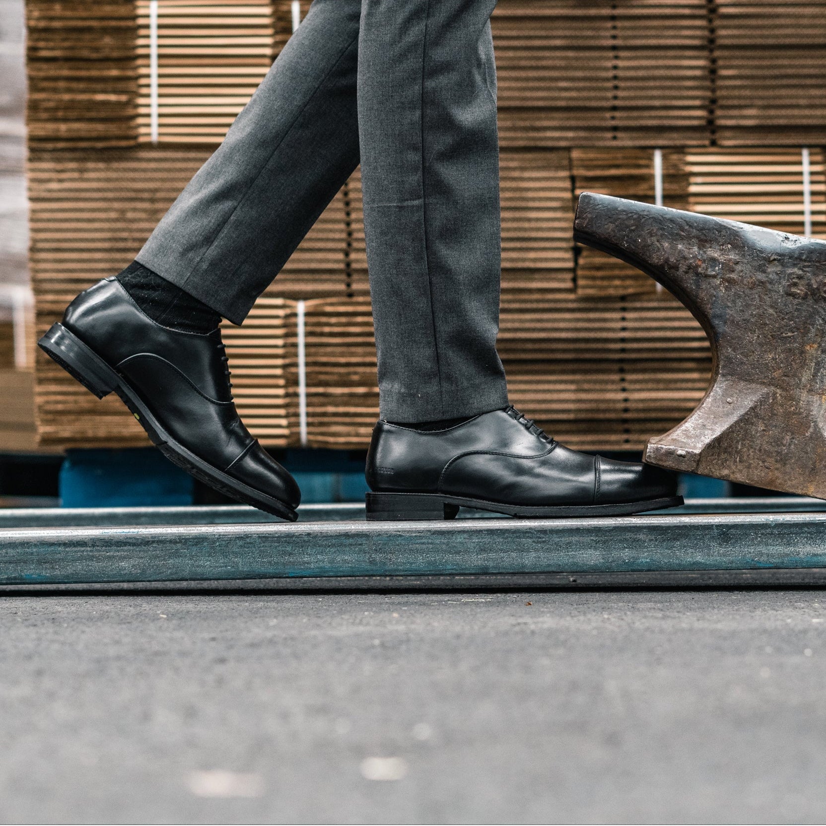 STEEL TOE EXECUTIVE WORK SHOE CEO BLACK