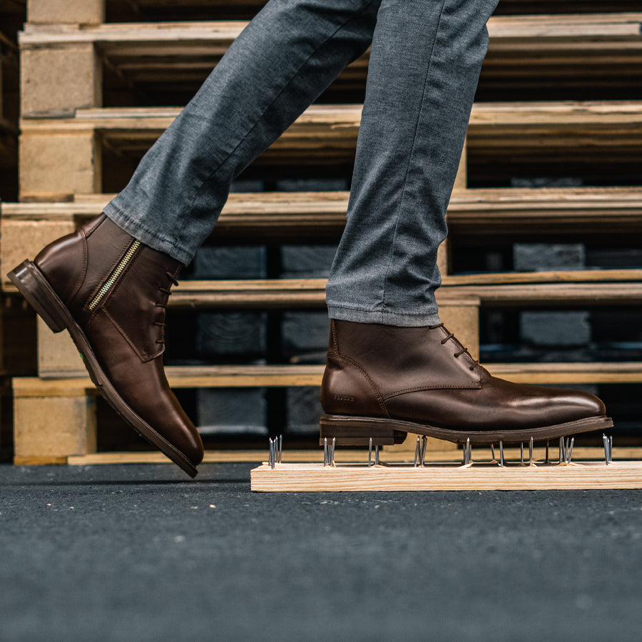 STEEL TOE LACE UP WORK BOOT MICH BROWN