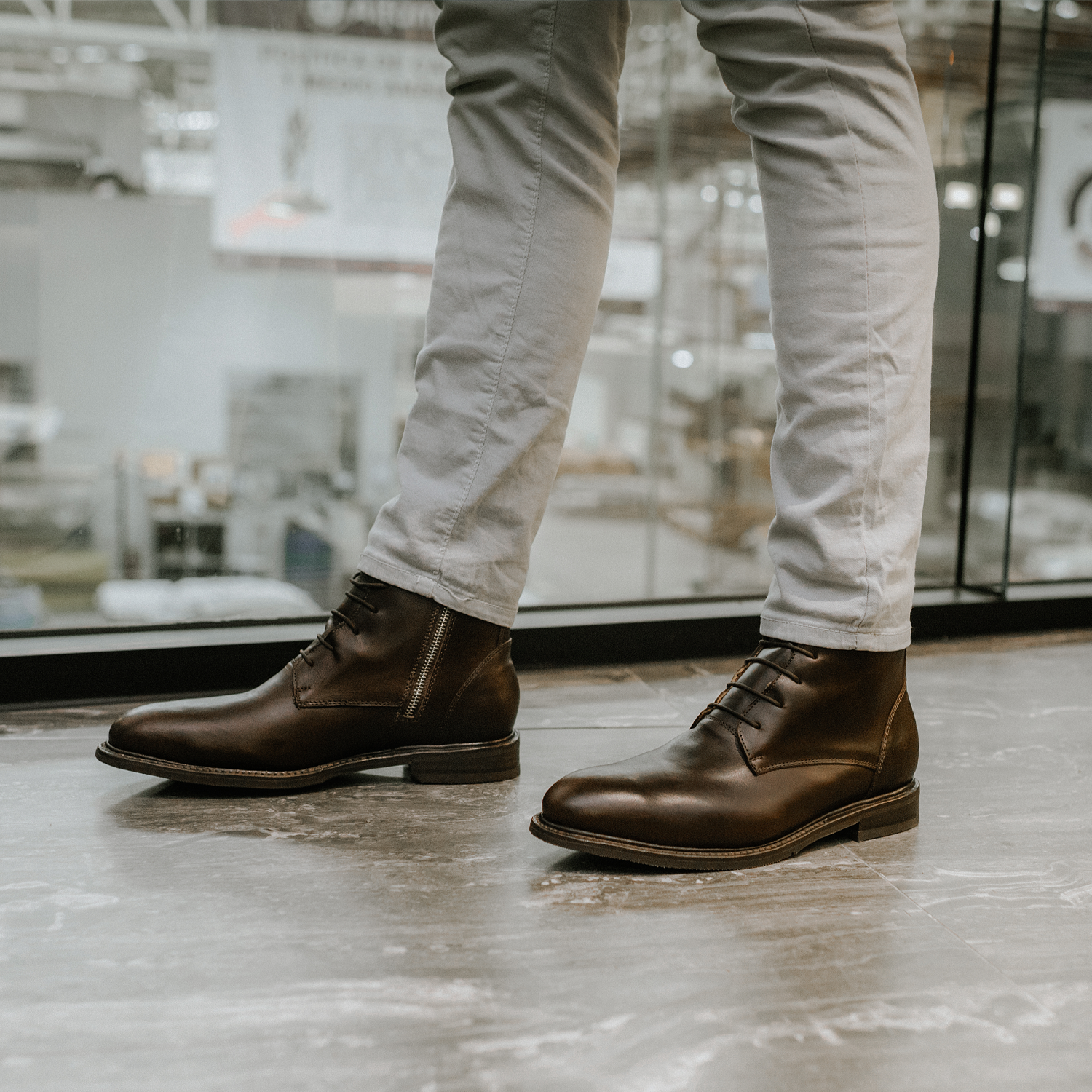 STEEL TOE LACE UP WORK BOOT MICH BROWN