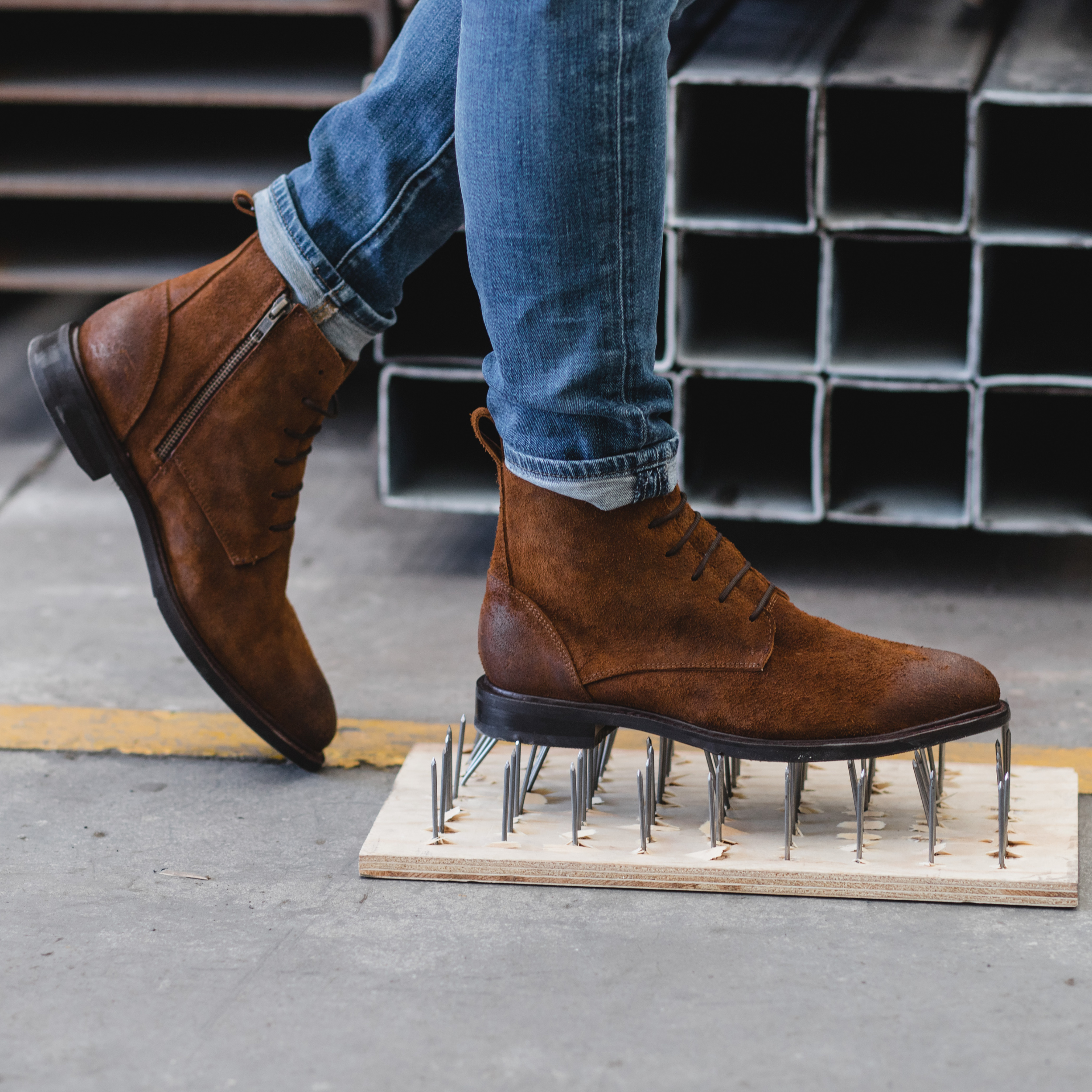 STEEL TOE LACE UP WORK BOOT MICH GINGER
