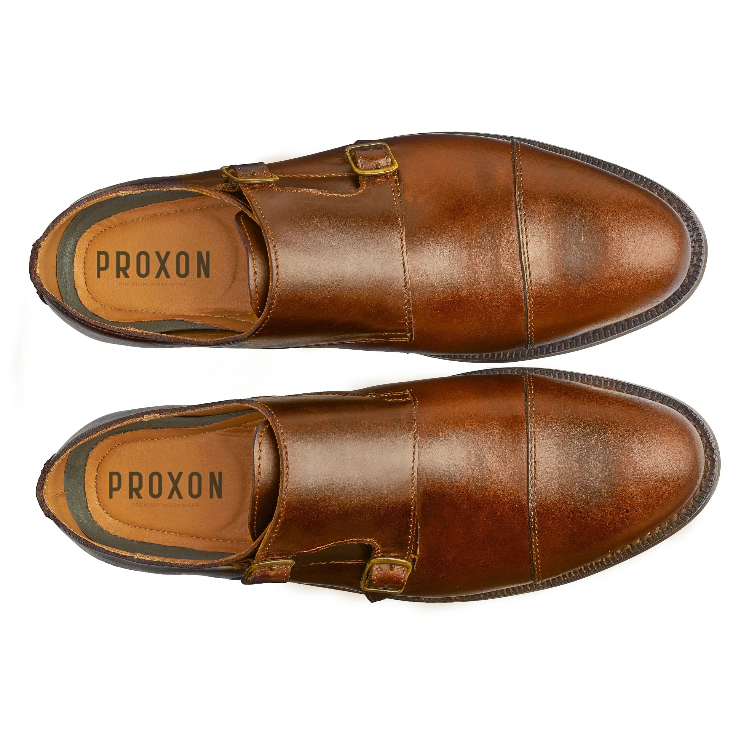 STEEL TOE MONK STRAP WORK SHOE DANTE AMBER