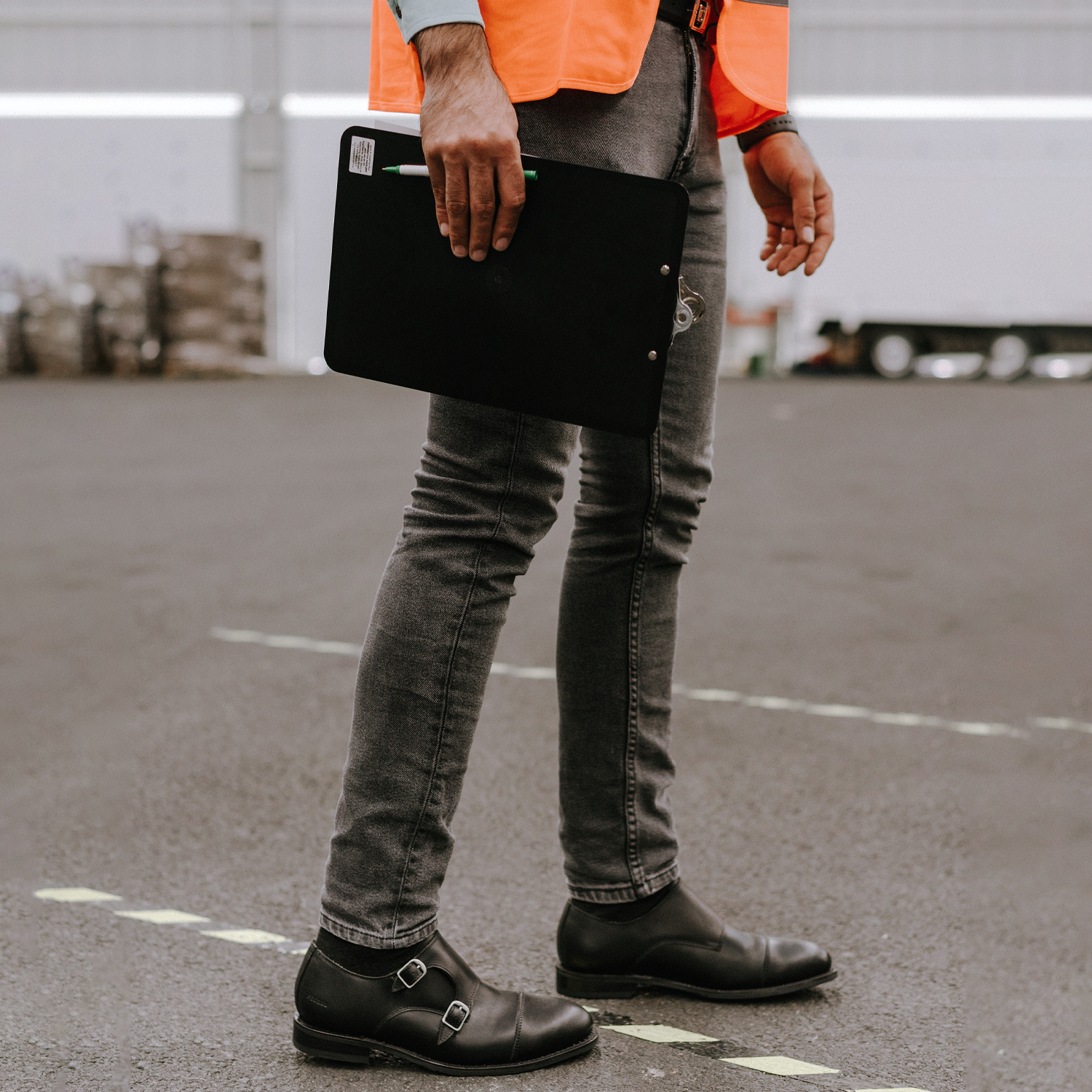 STEEL TOE MONK STRAP WORK SHOE DANTE BLACK