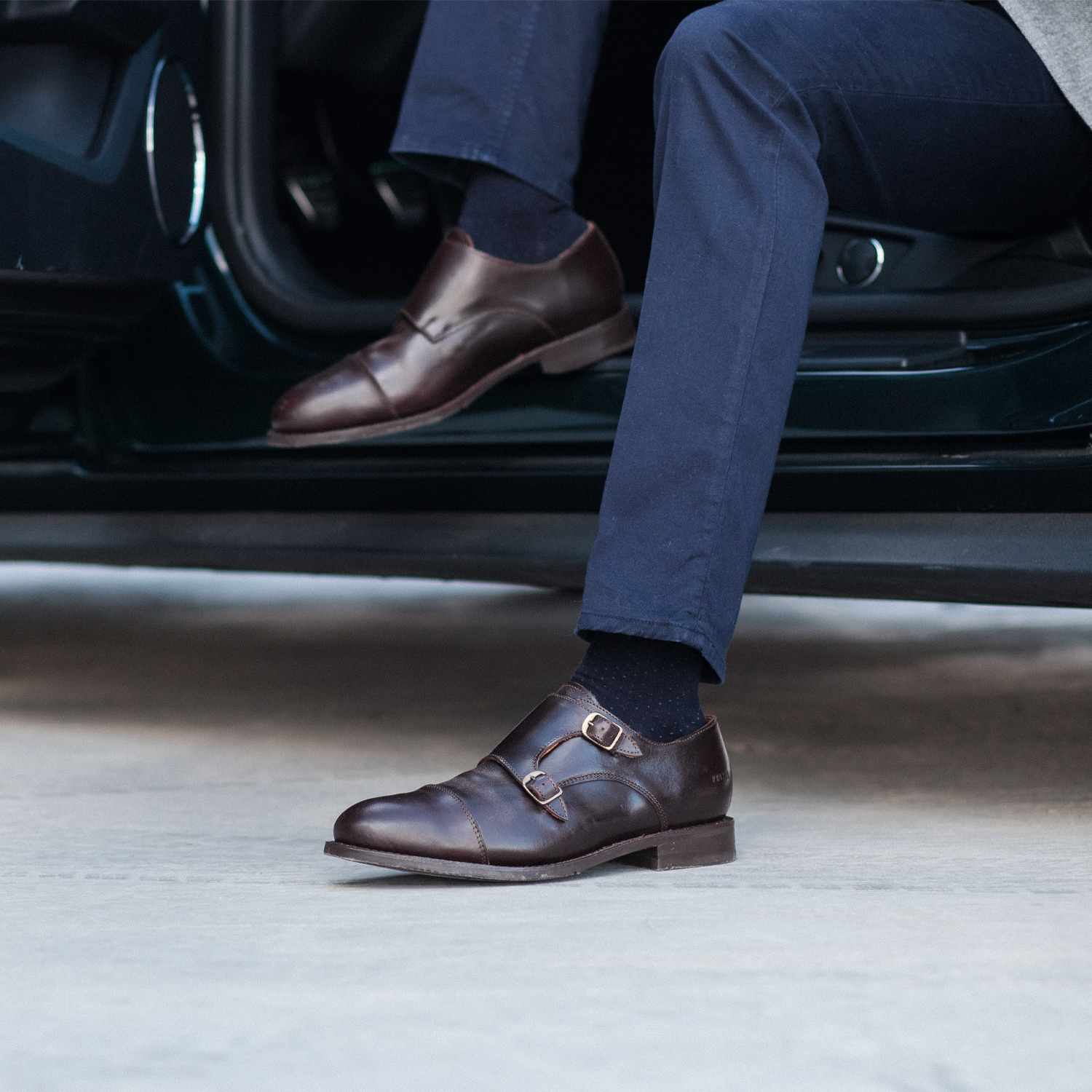 STEEL TOE MONK STRAP WORK SHOE DANTE BROWN