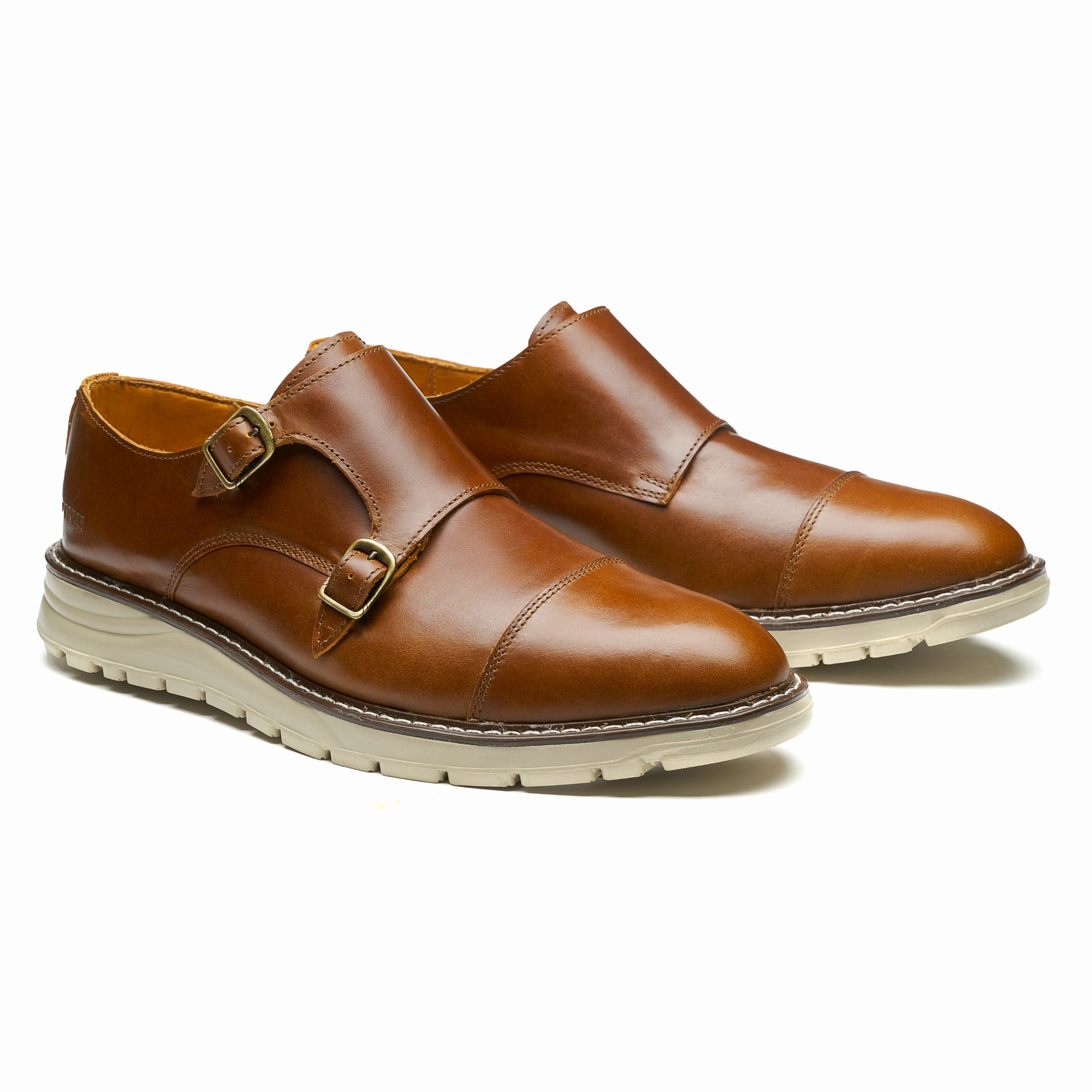 STEEL TOE MONK STRAP WORK SHOE GRAND AMBER