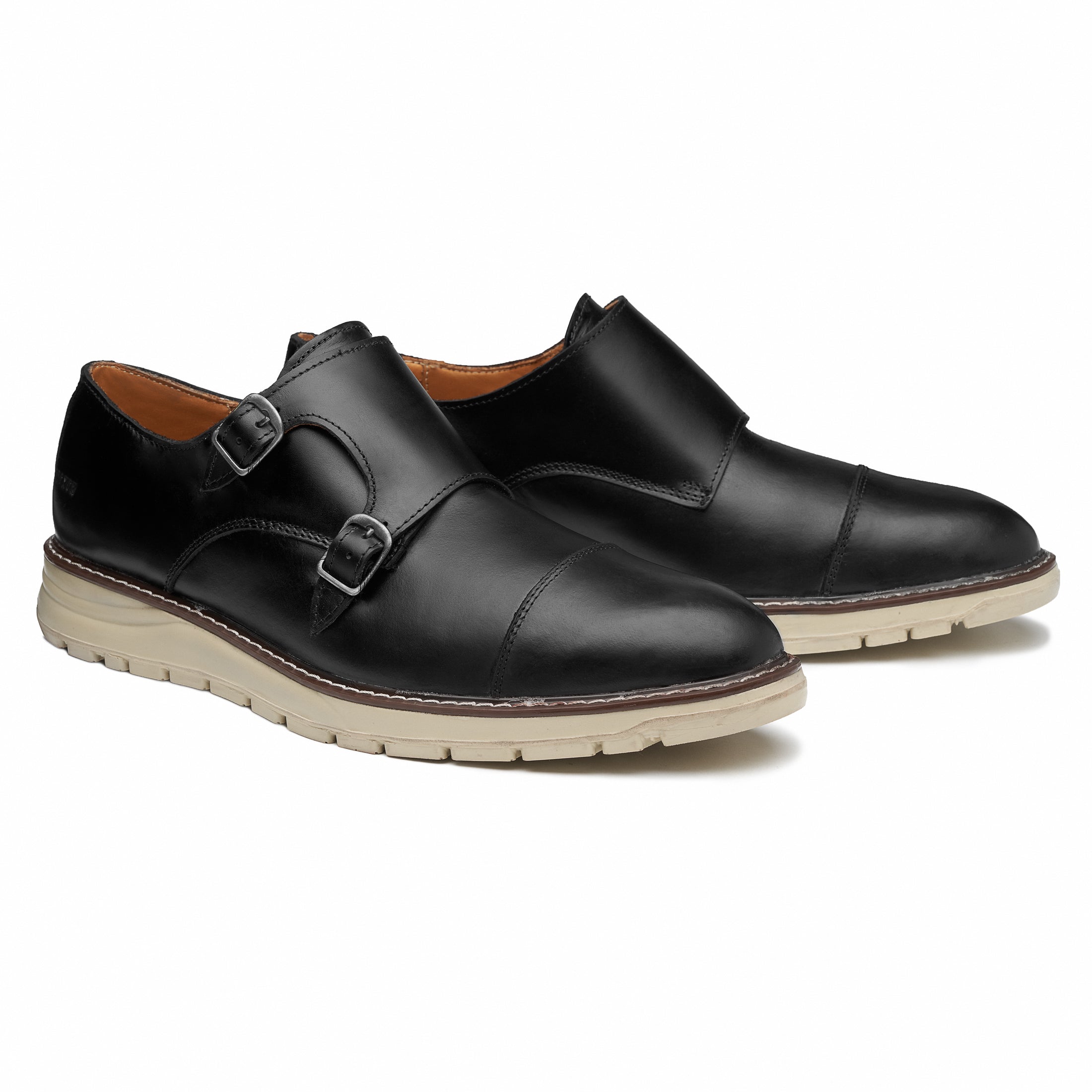 STEEL TOE MONK STRAP WORK SHOE GRAND BLACK