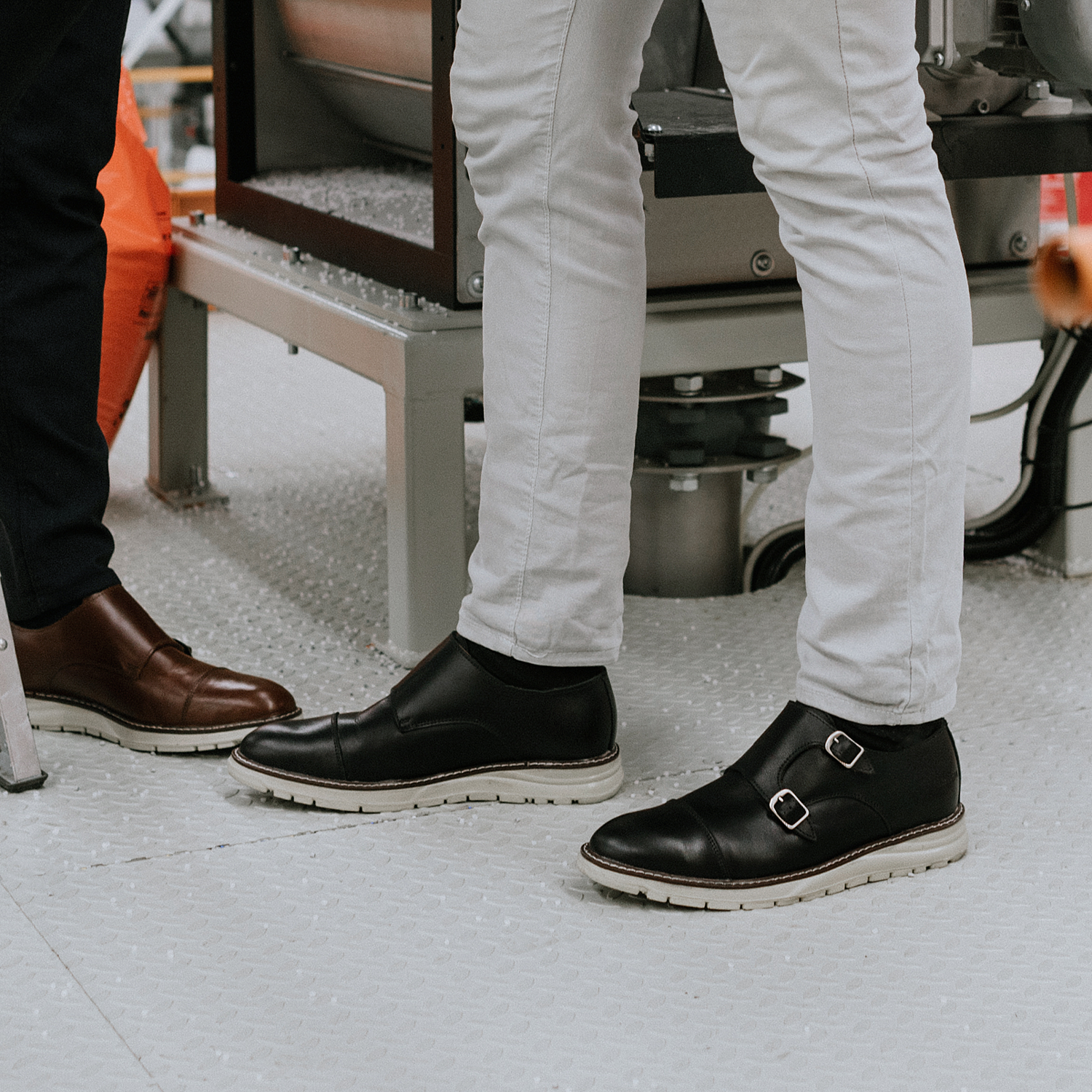 STEEL TOE MONK STRAP WORK SHOE GRAND BLACK