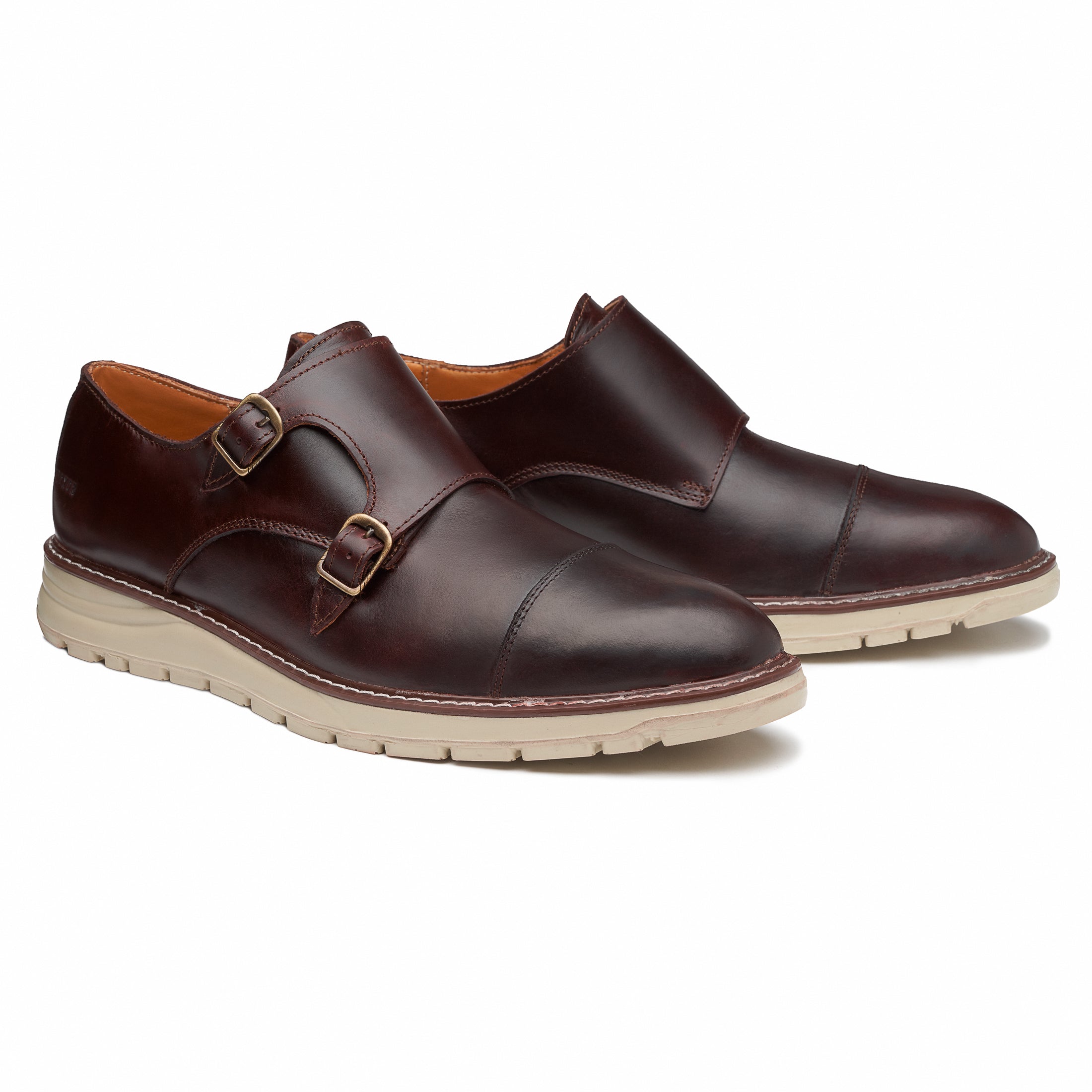 STEEL TOE MONK STRAP WORK SHOE GRAND BROWN