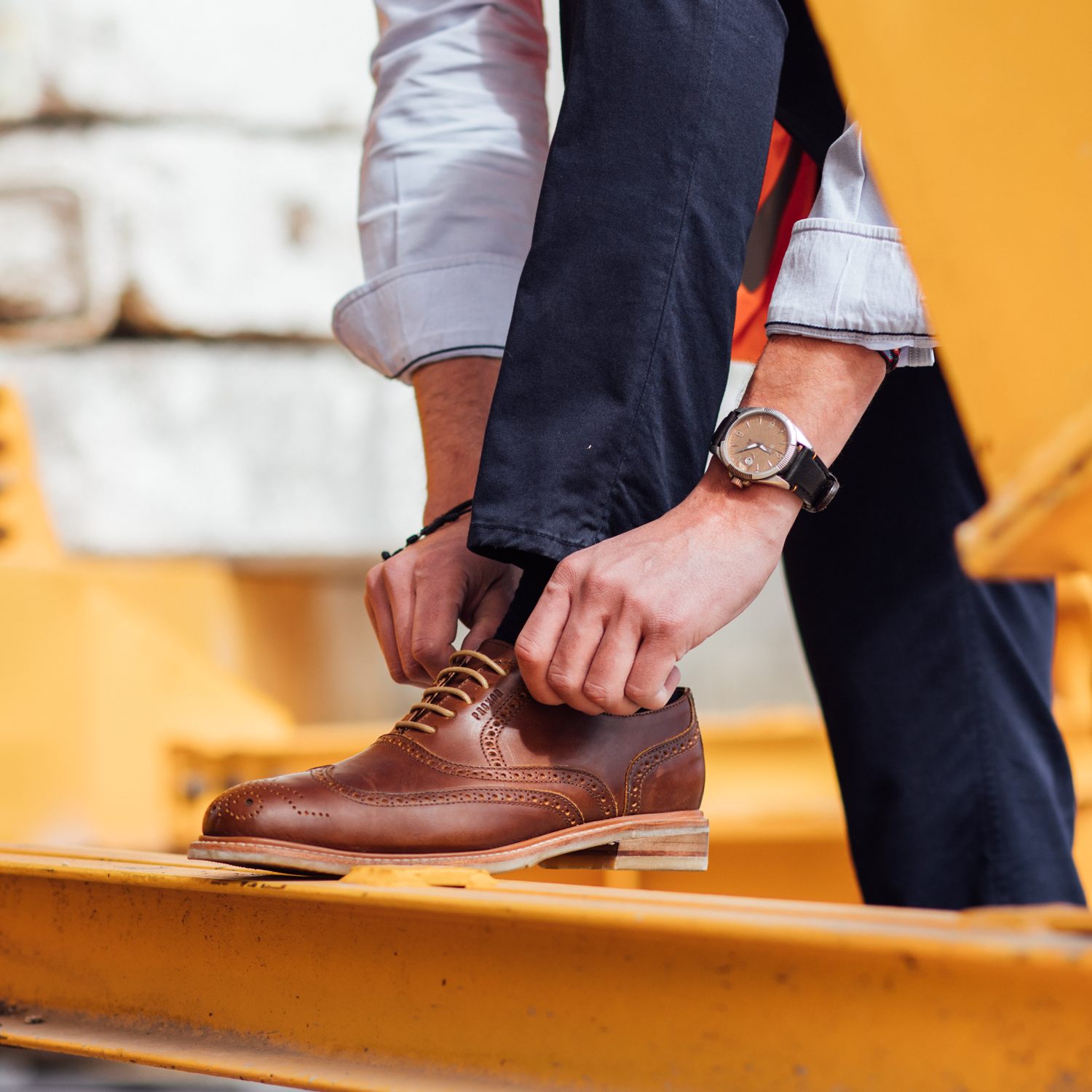 STEEL TOE OXFORD WORK SHOE PILOT AMBER