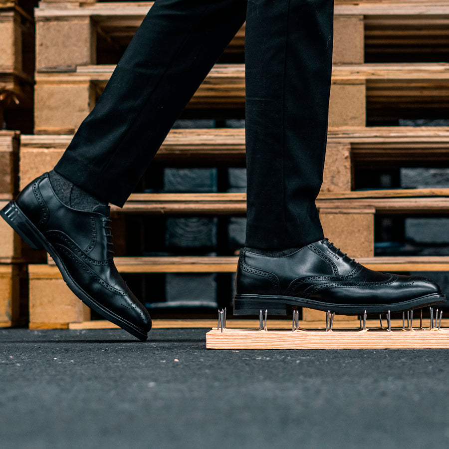 STEEL TOE OXFORD WORK SHOE PILOT BLACK